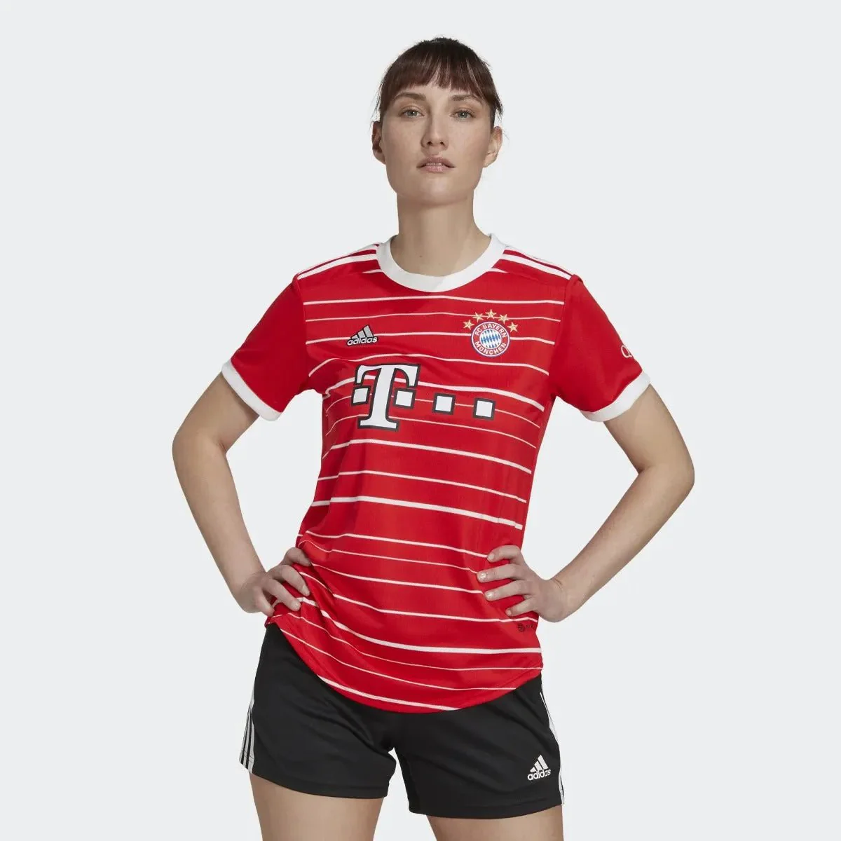 adidas 22-23 Bayern Munich Womens Home - Red-White - Image 3