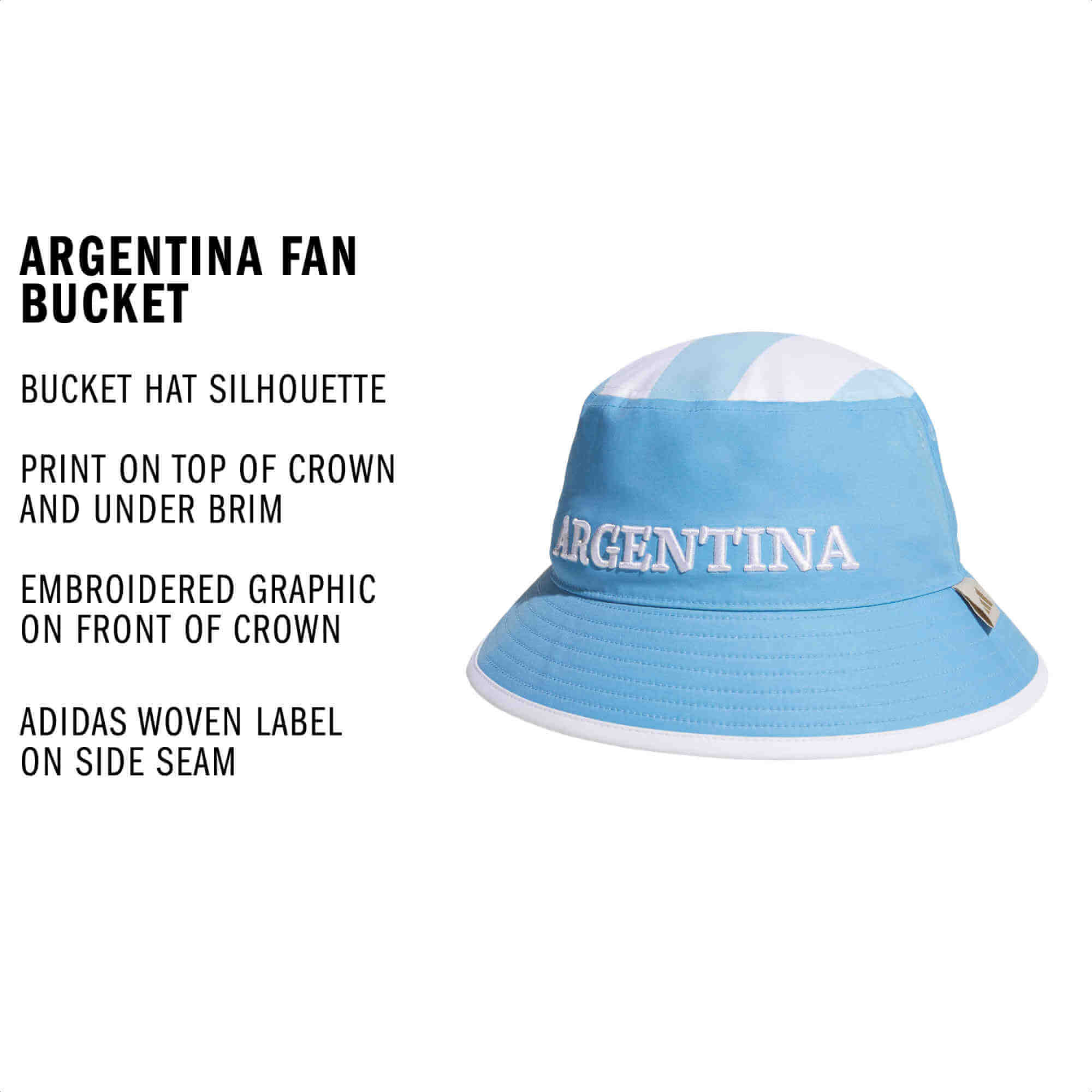 adidas Argentina Men's Fan Bucket Hat - Image 5