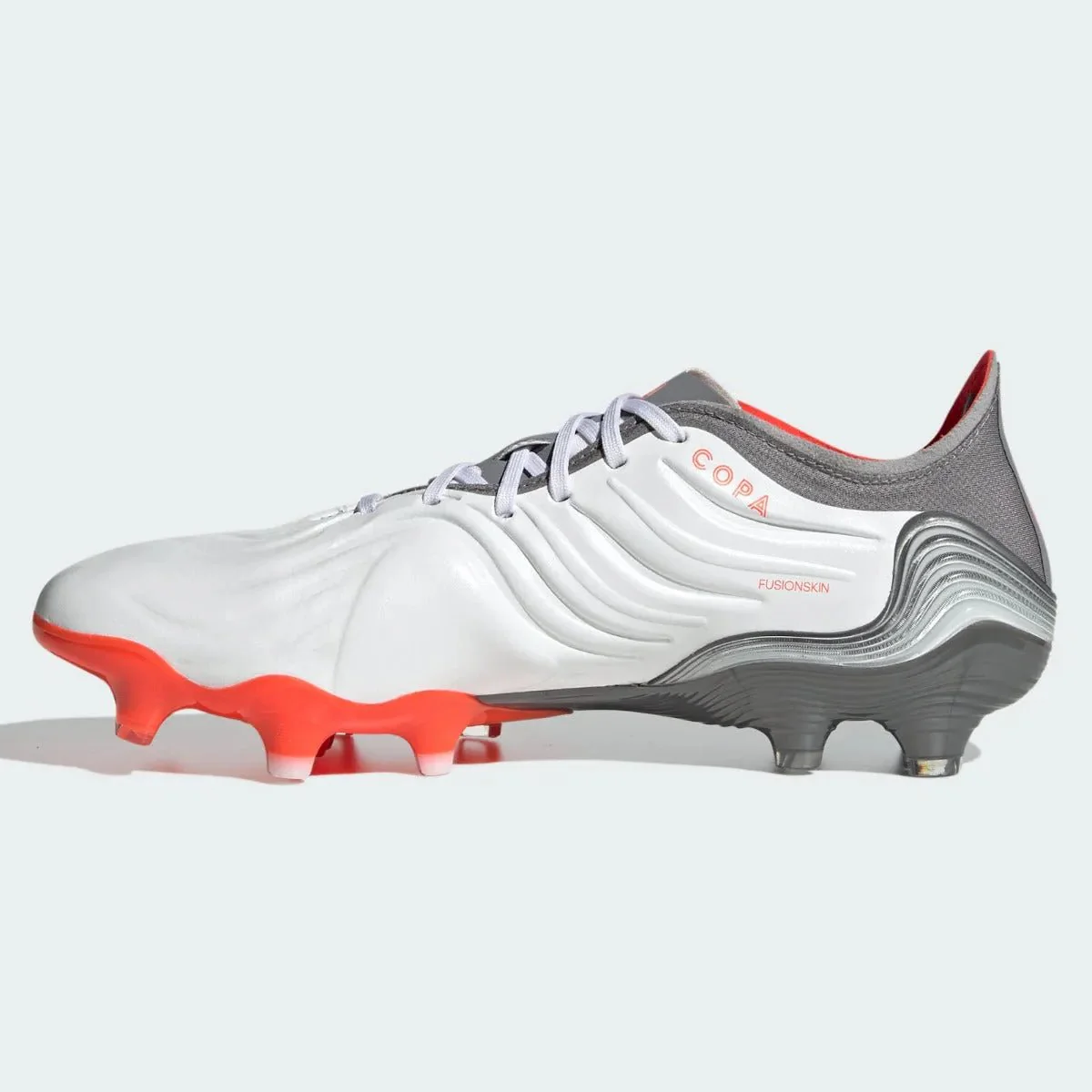Adidas Copa Sense .1 FG - White-Grey-Solar Red - Image 2