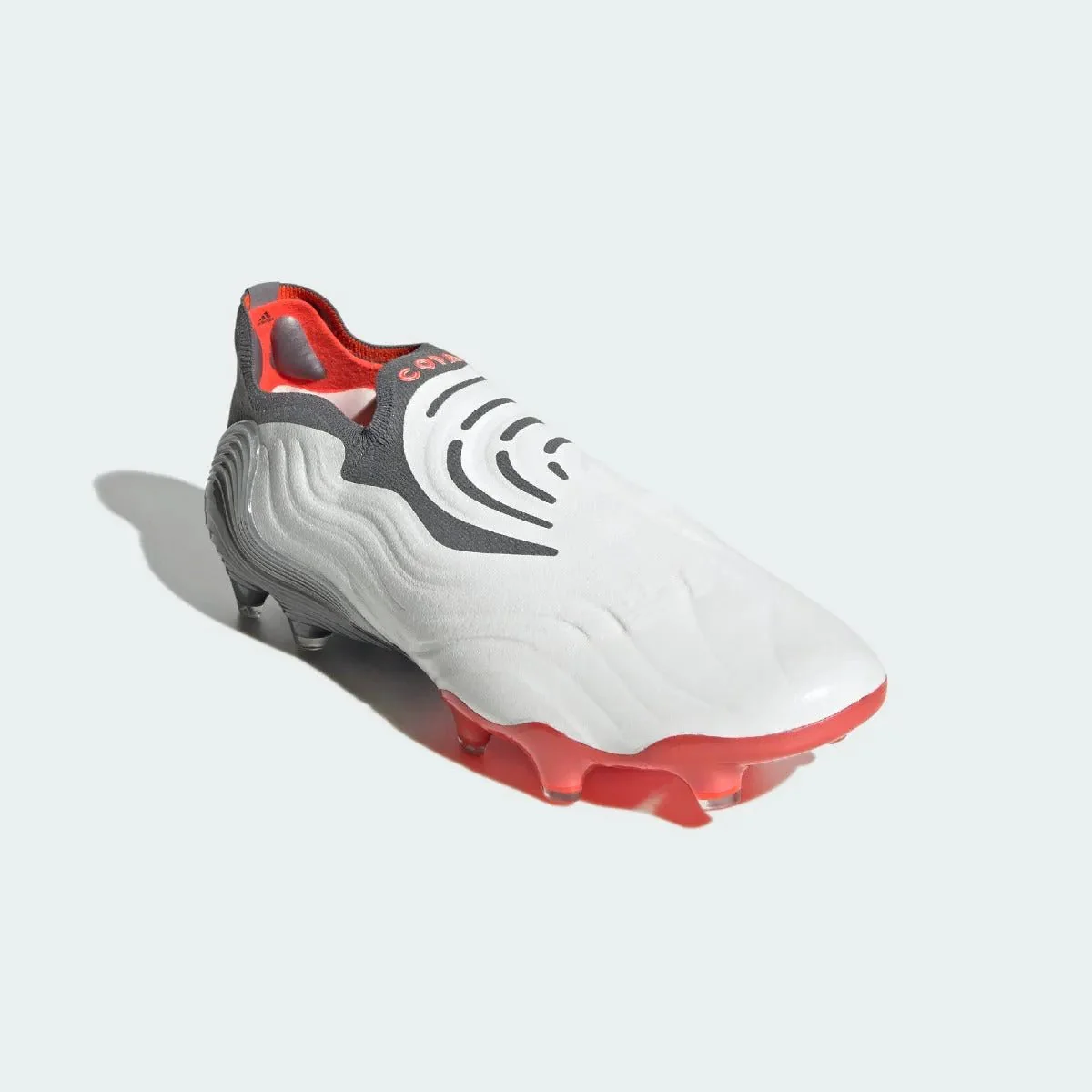 Adidas Copa Sense + FG - White-Grey-Solar Red - Image 3
