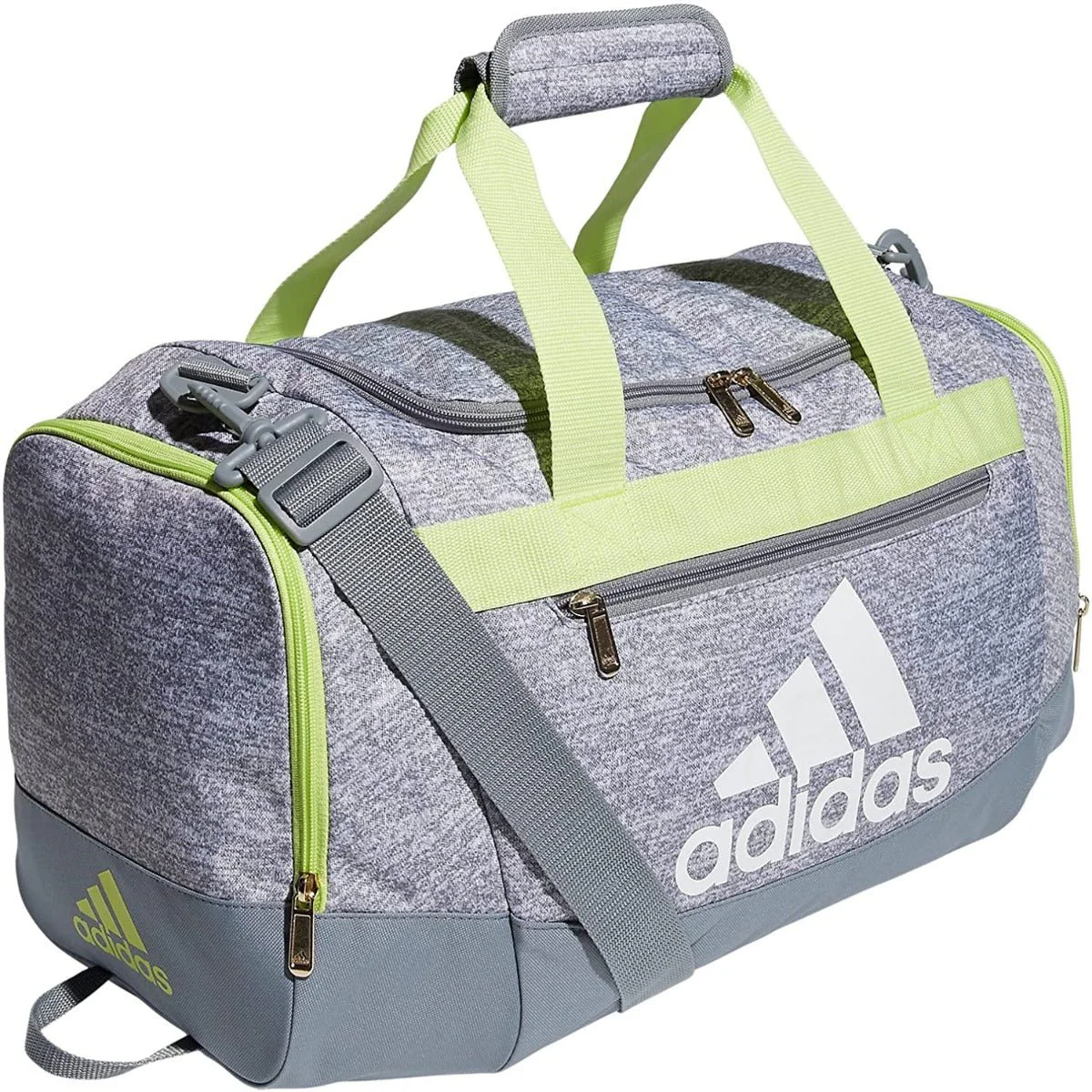 adidas Defender IV Small Duffel Bag - Grey-Lime Green - Image 2