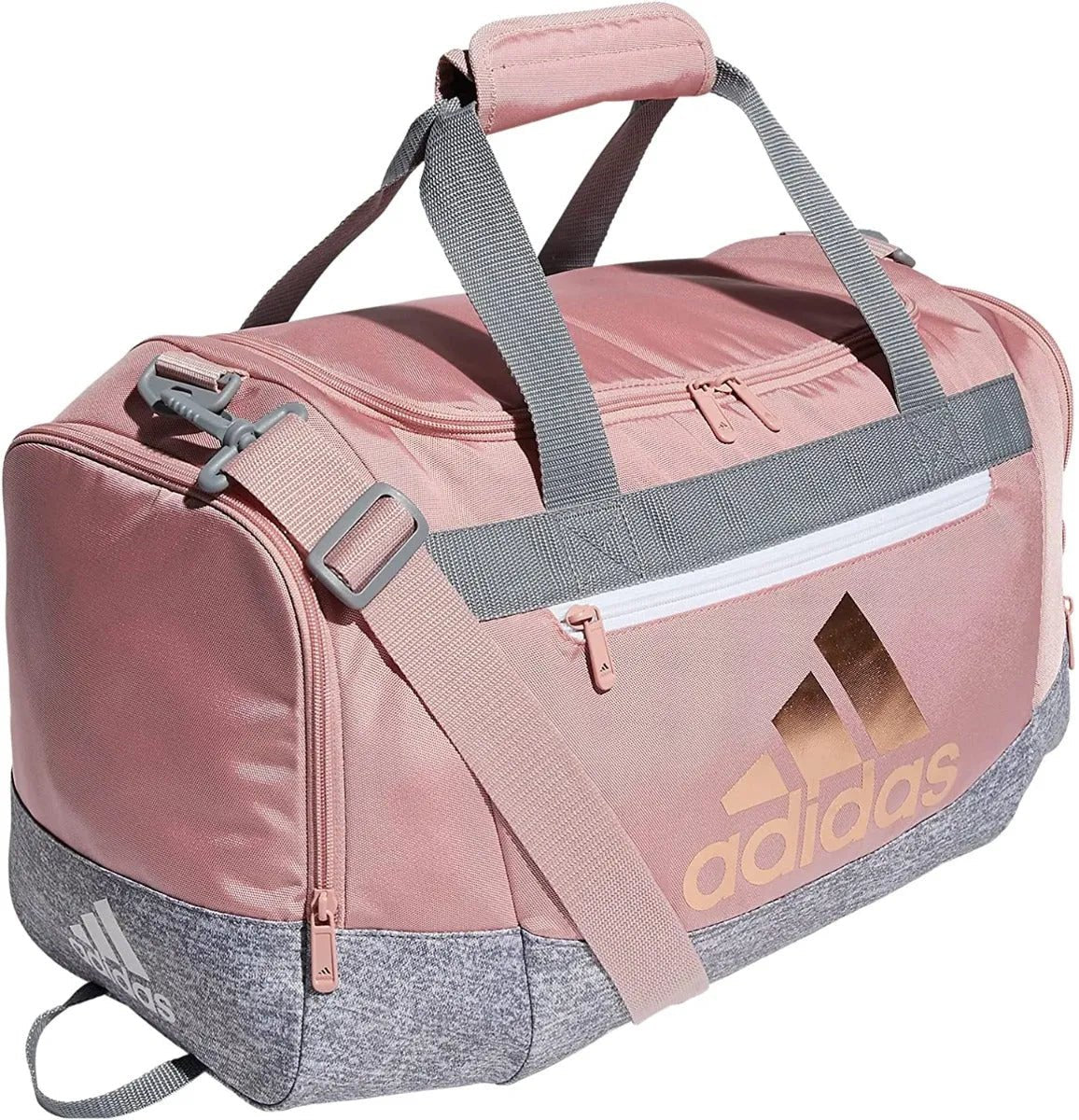 adidas Defender IV Small Duffel Bag - Mauve Pink-Jersey Grey - Image 3