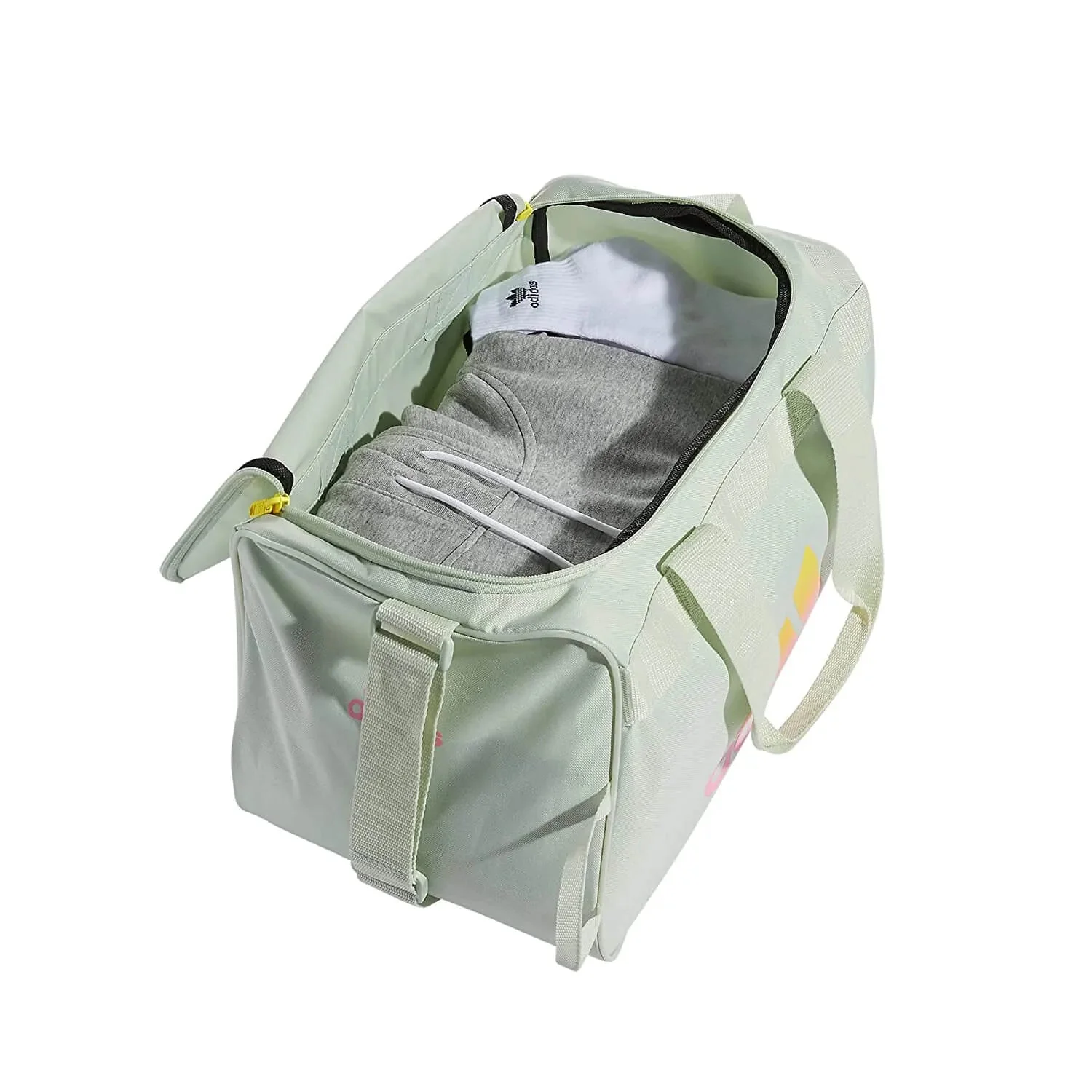 adidas Diablo Small Duffel Bag - Linen Green-Bliss Pink - Image 3