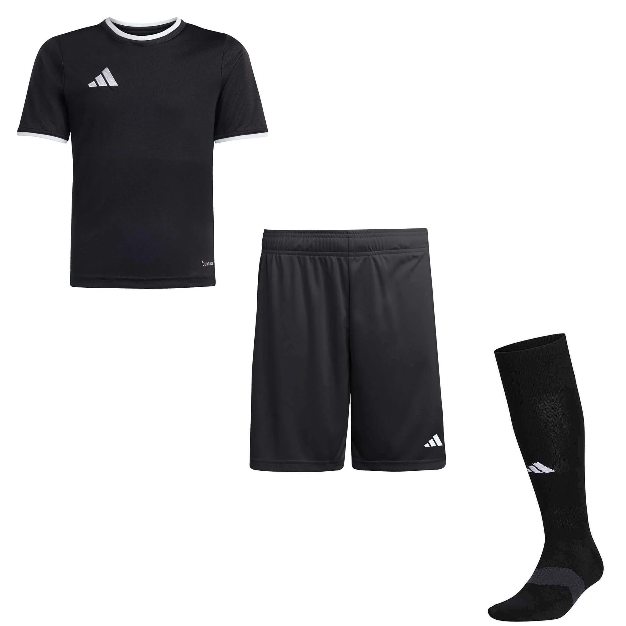 adidas Entrada 26 Youth Soccer Jersey/Entrada 26 Shorts/Metro 6 Socks Bundle