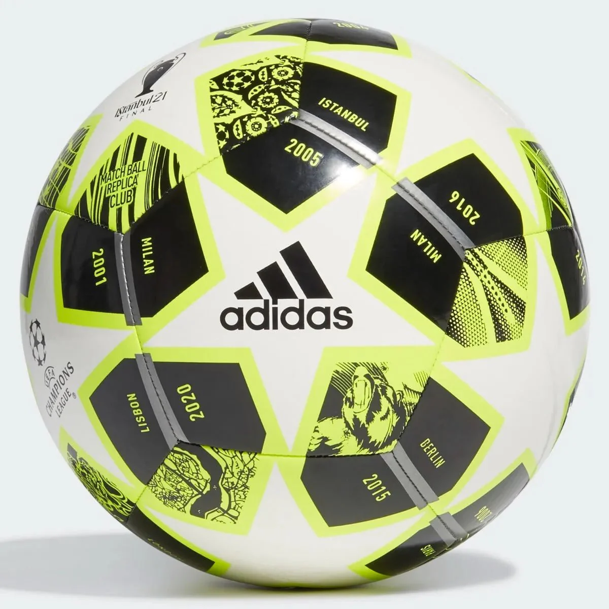 Adidas Finale 21 20TH Anniversary UCL Club Ball - Solar Yellow-White-Black