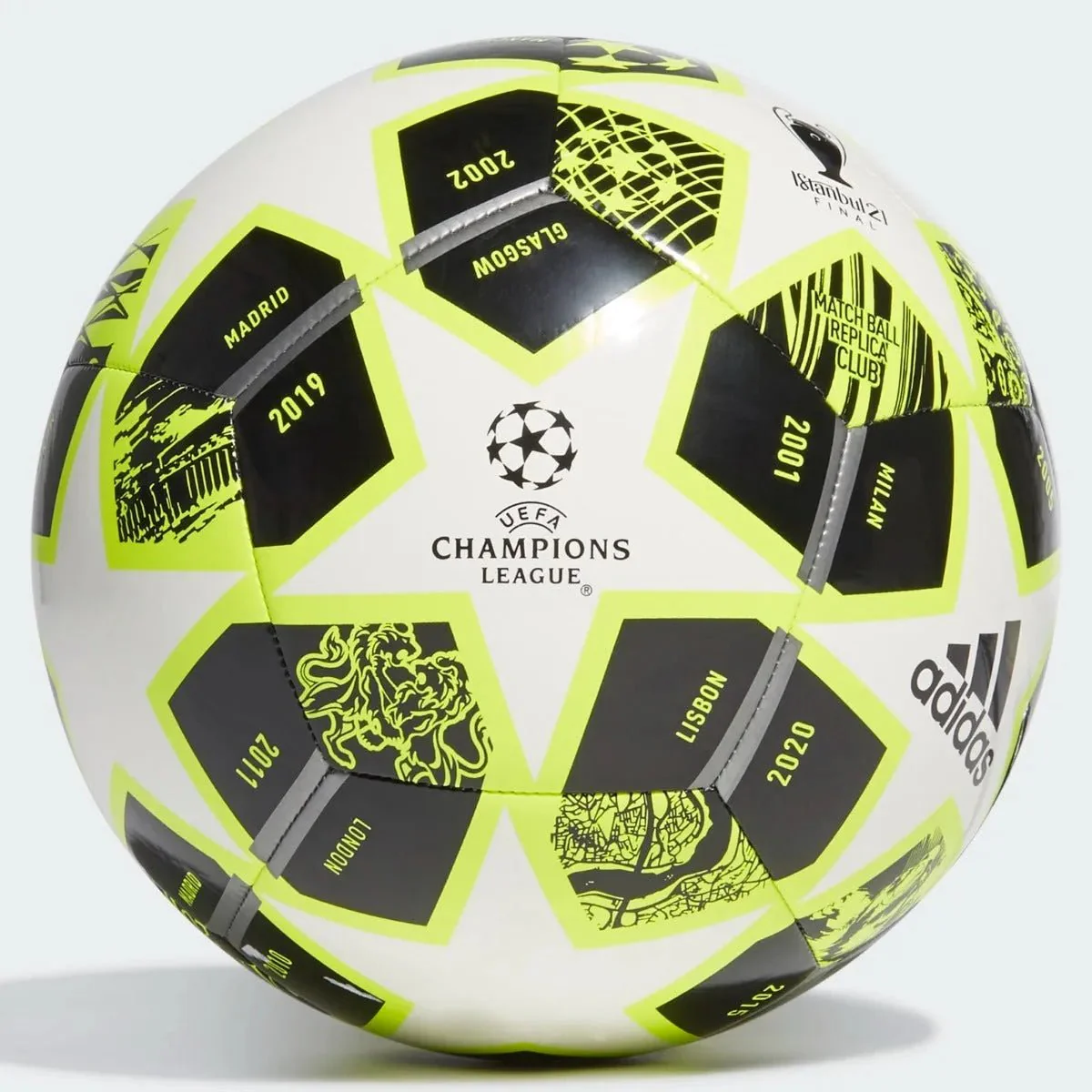 Adidas Finale 21 20TH Anniversary UCL Club Ball - Solar Yellow-White-Black - Image 2