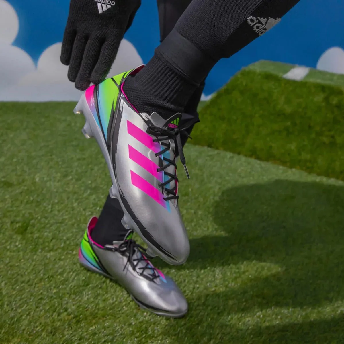 Adidas GameMode FG - Silver-Cyan-Show Pink - Image 5