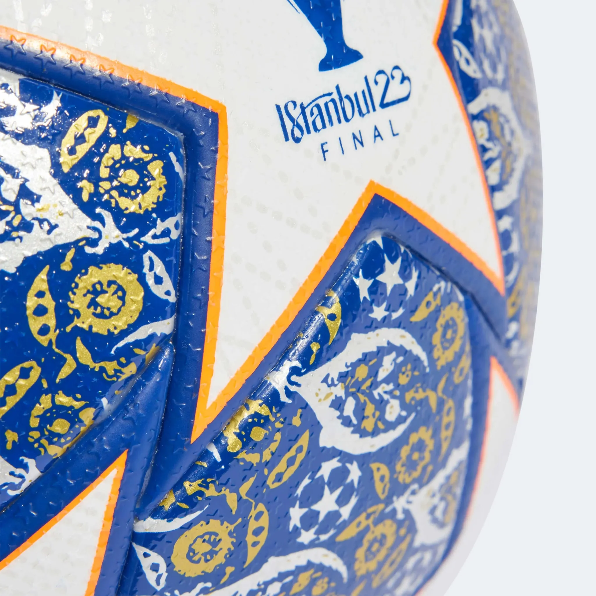 adidas Istanbul Finale 23 Pro Official Match Ball - White-Royal Blue-Solar Orange - Image 4