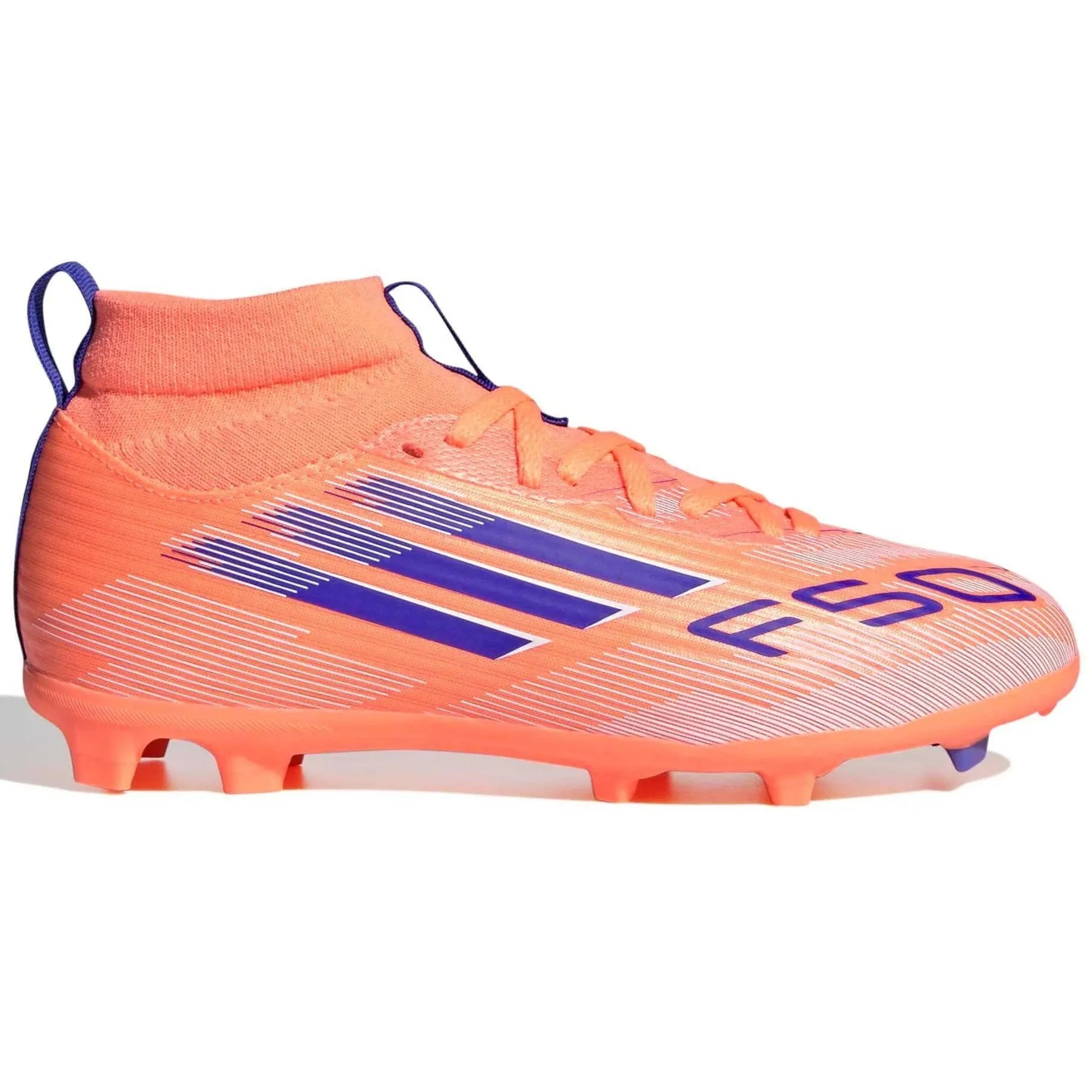adidas Junior F50 League Mid Firm/Multi Ground Soccer Cleats - Coral Blaze Pack (FA25)