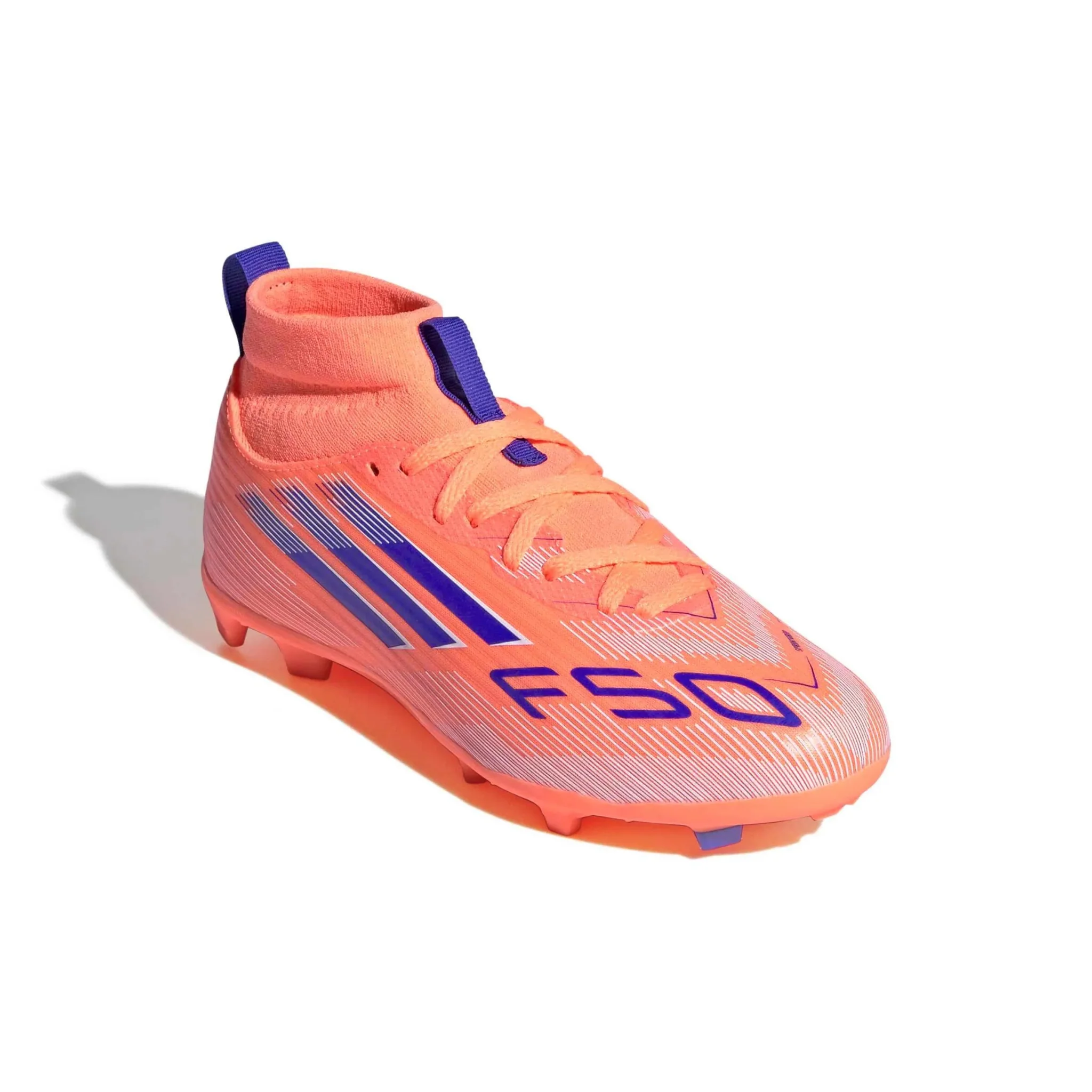 adidas Junior F50 League Mid Firm/Multi Ground Soccer Cleats - Coral Blaze Pack (FA25) - Image 3