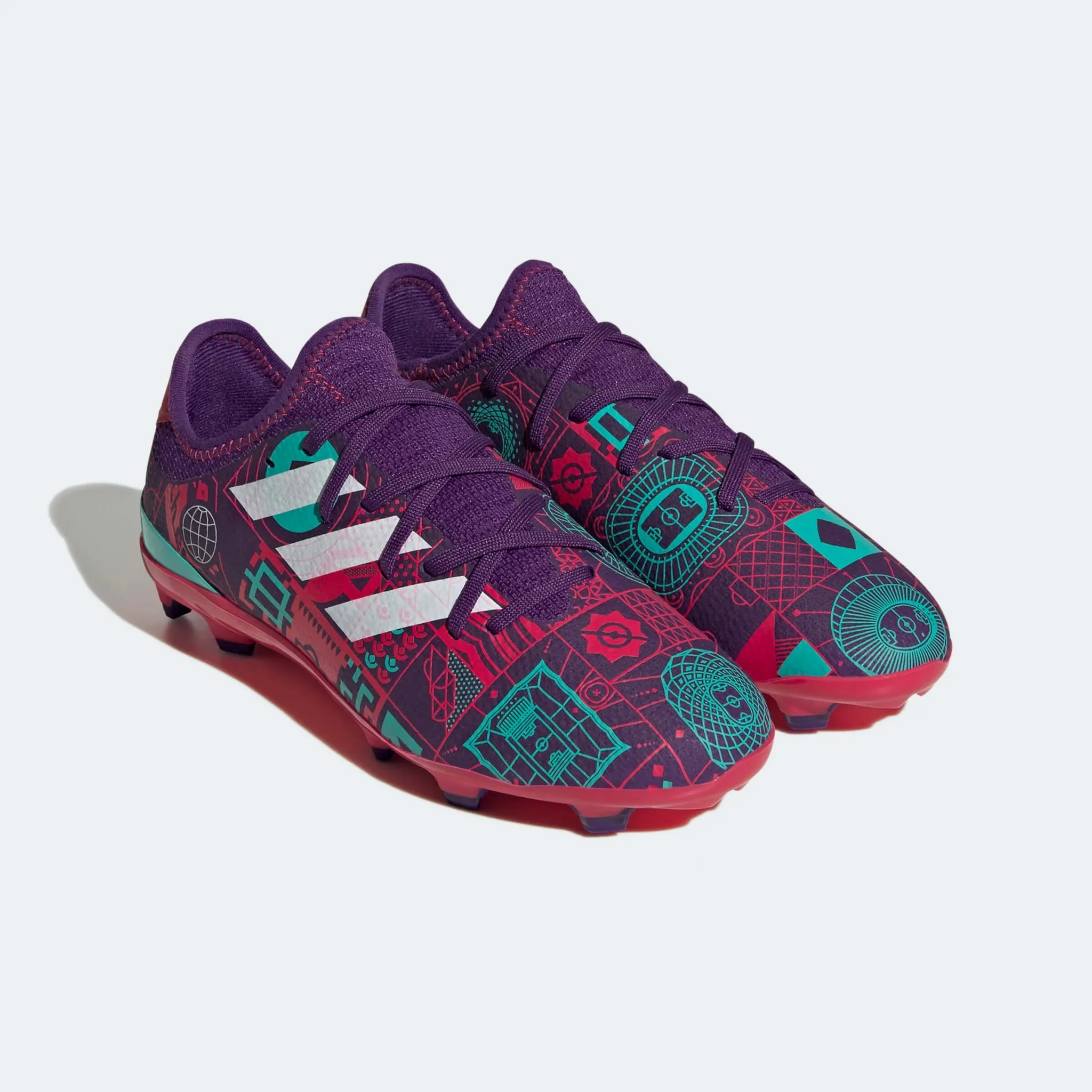 adidas Junior Gamemode Knit FG - Purple-Ruby Red - Image 3
