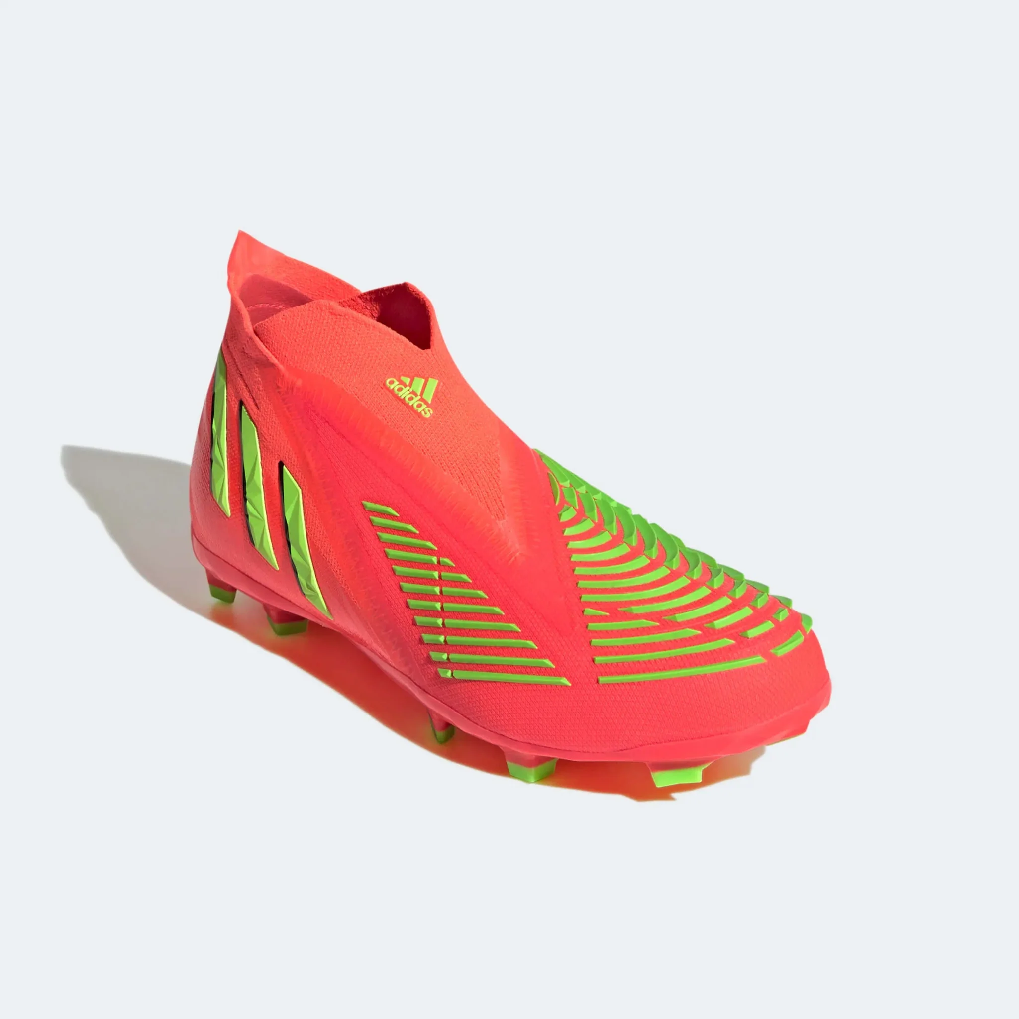 adidas Junior Predator Edge + FG - Solar Red-Solar Green - Image 3