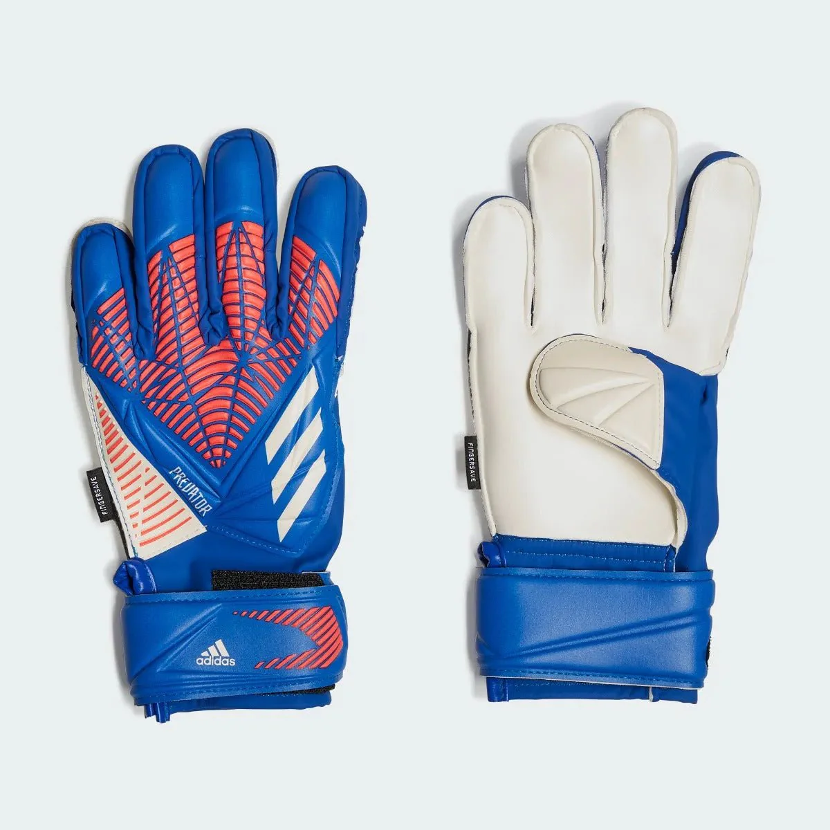 adidas JR Predator GL Match Fingersave Gloves - Hi Res Blue-Turbo