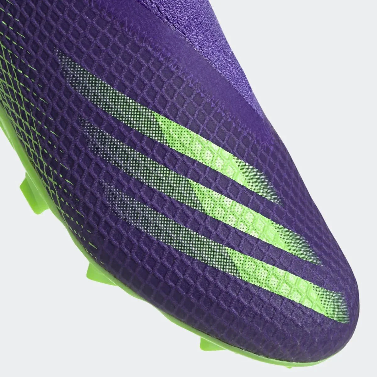 Adidas Junior X Ghosted.3 Laceless FG - Purple-Signal Green - Image 7