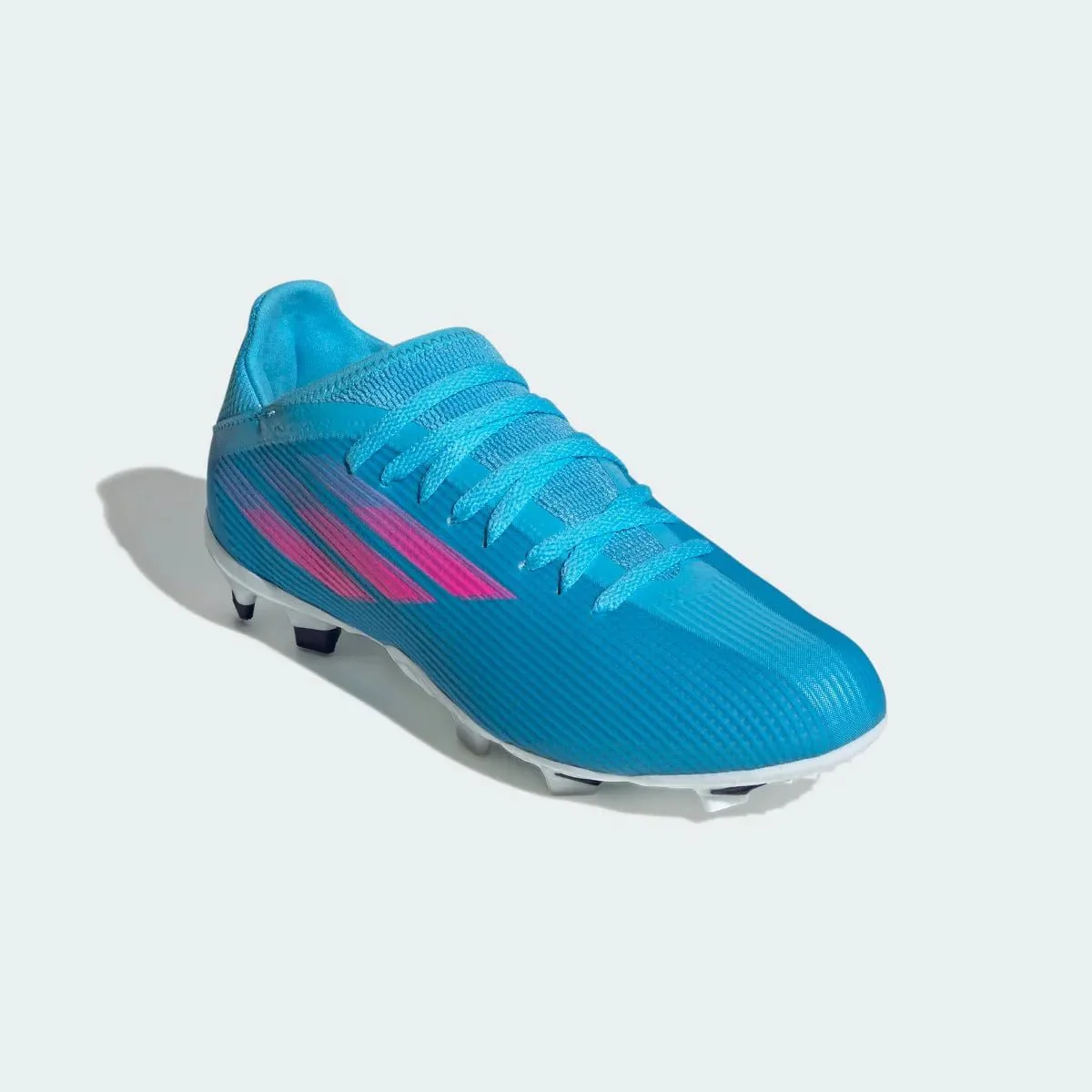 Adidas Junior X Speedflow .3 FG - Sky Rush-Shock Pink - Image 3