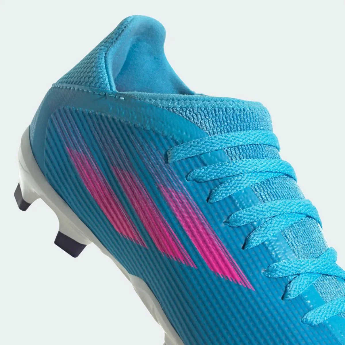 Adidas Junior X Speedflow .3 FG - Sky Rush-Shock Pink - Image 7