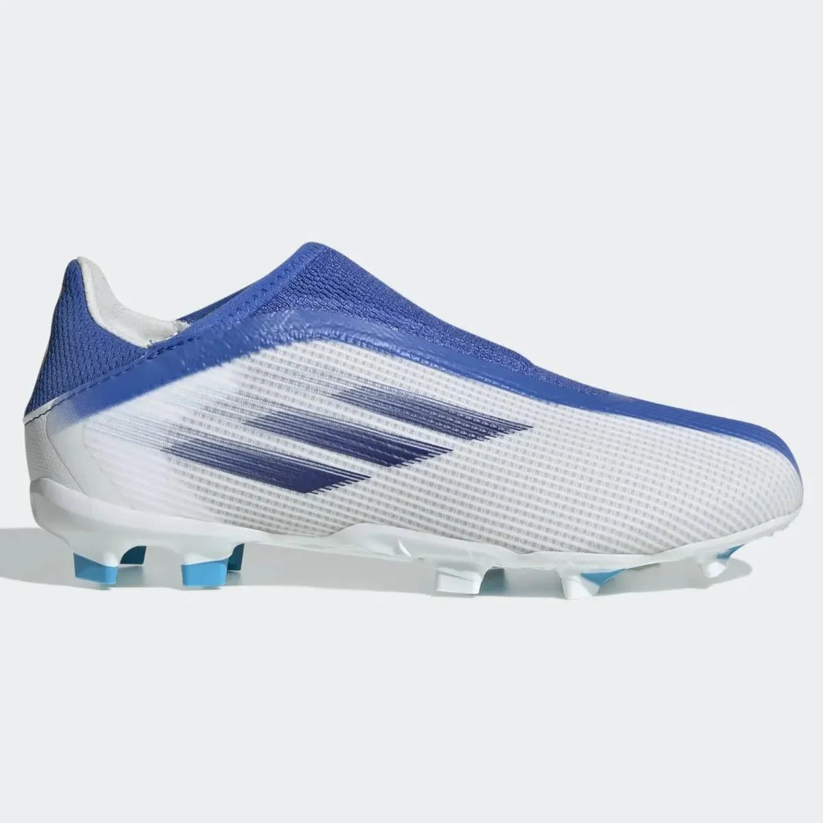adidas Junior X Speedflow .3 Laceless FG - White-Hi Res Blue