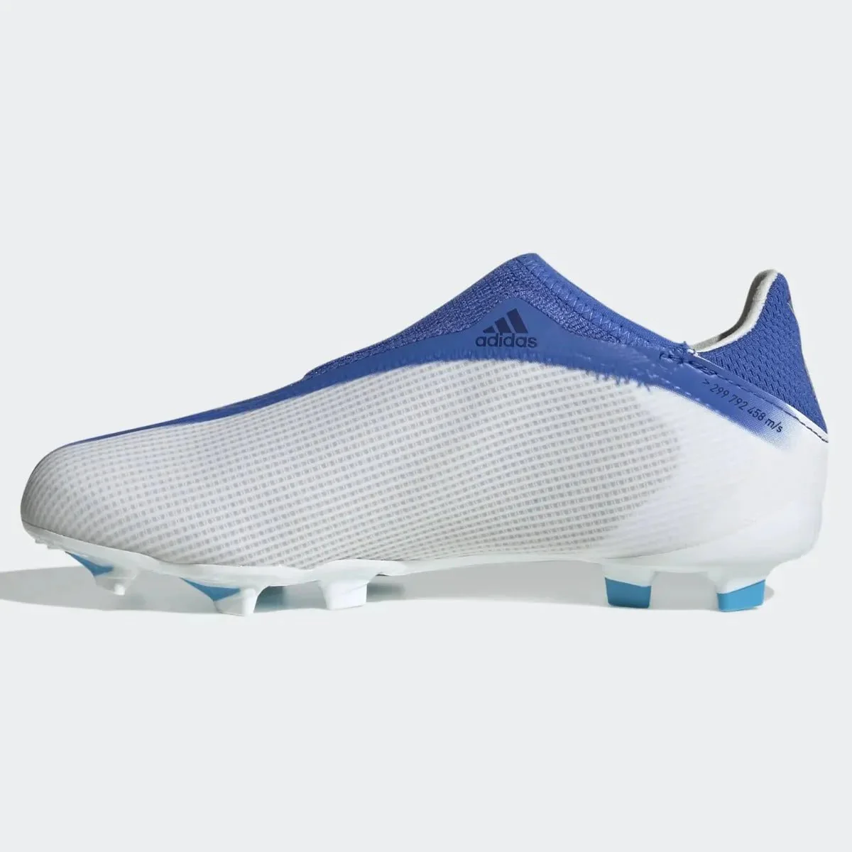 adidas Junior X Speedflow .3 Laceless FG - White-Hi Res Blue - Image 2
