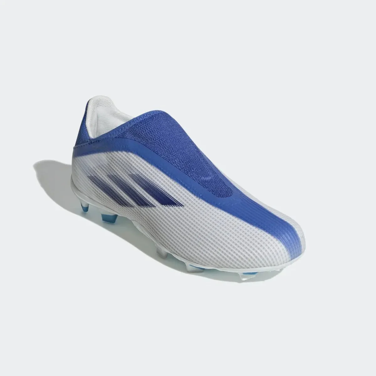 adidas Junior X Speedflow .3 Laceless FG - White-Hi Res Blue - Image 3
