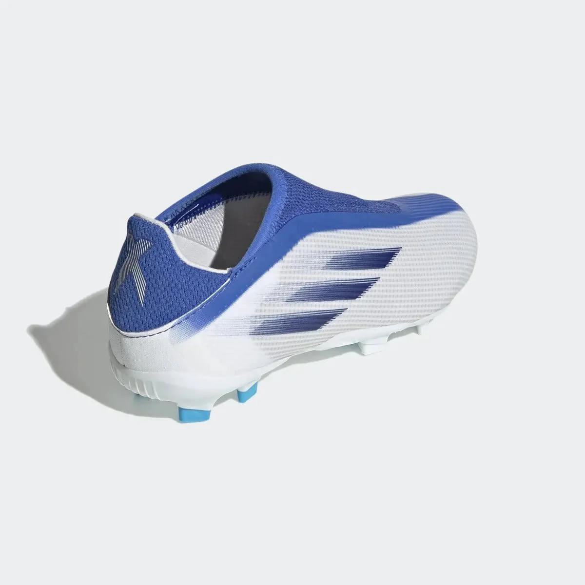 adidas Junior X Speedflow .3 Laceless FG - White-Hi Res Blue - Image 4
