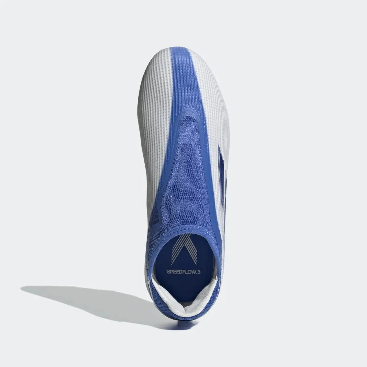 adidas Junior X Speedflow .3 Laceless FG - White-Hi Res Blue - Image 5