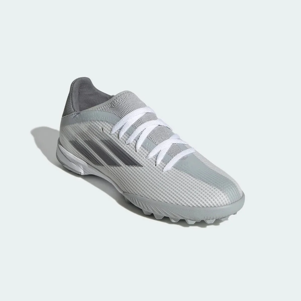 Adidas Junior X Speedflow .3 TF - White-Iron Metallic - Image 3