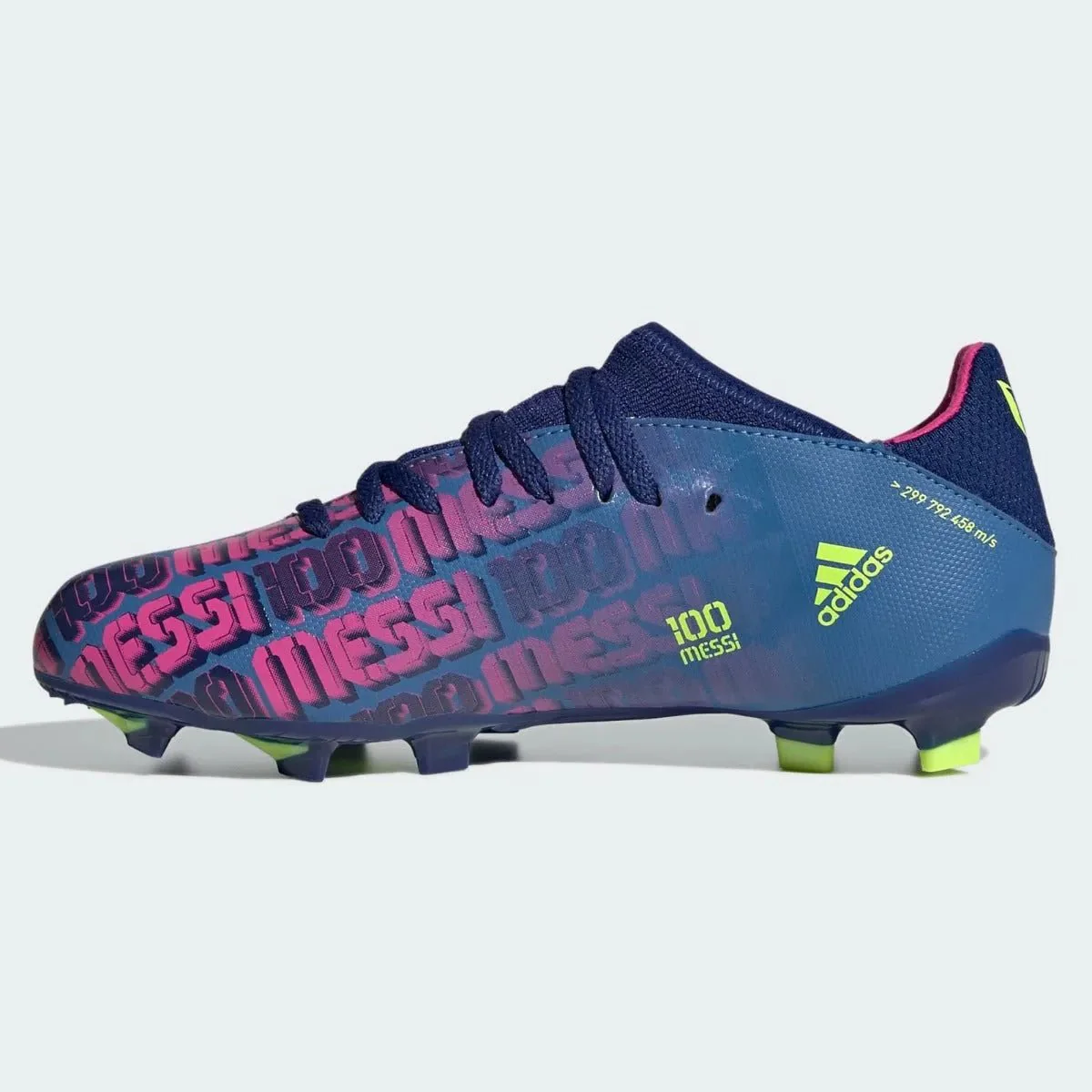 Adidas Junior X Speedflow MESSI .3 FG - Blue-Pink-Yellow - Image 2