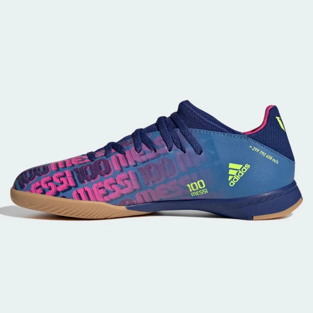 Adidas Junior X Speedflow MESSI .3 IN -  Blue-Pink-Yellow - Image 2