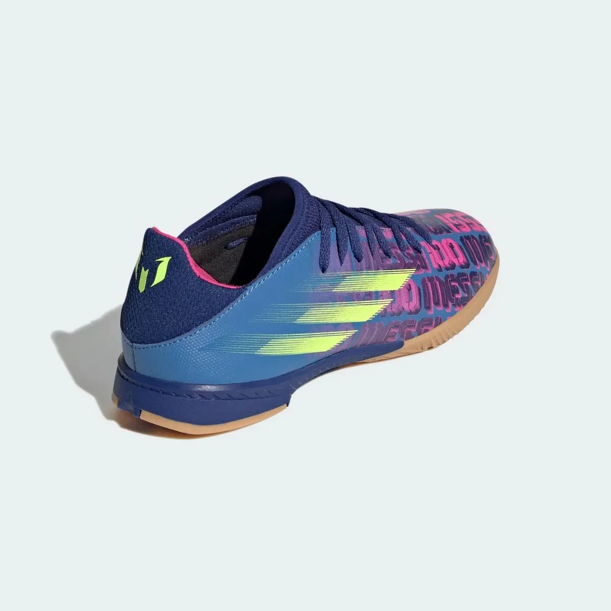 Adidas Junior X Speedflow MESSI .3 IN -  Blue-Pink-Yellow - Image 4