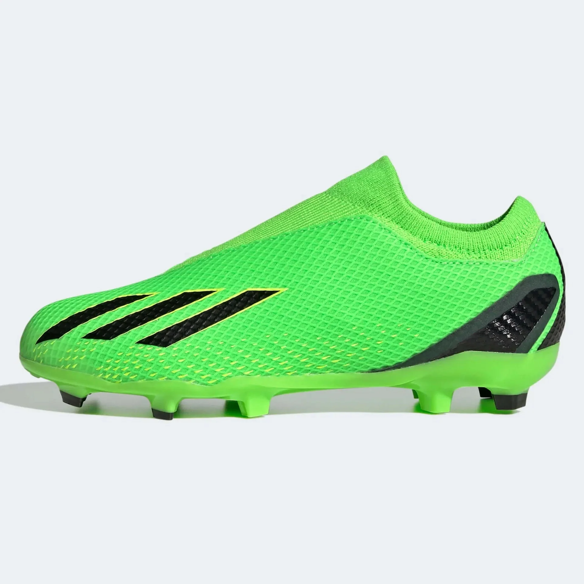 adidas Junior X SpeedPortal .3 Laceless FG - Solar Green-Black - Image 2