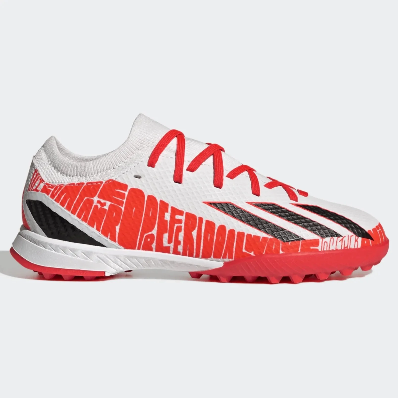 adidas Junior X SpeedPortal Messi .3 Turf - White-Black-Solar Red