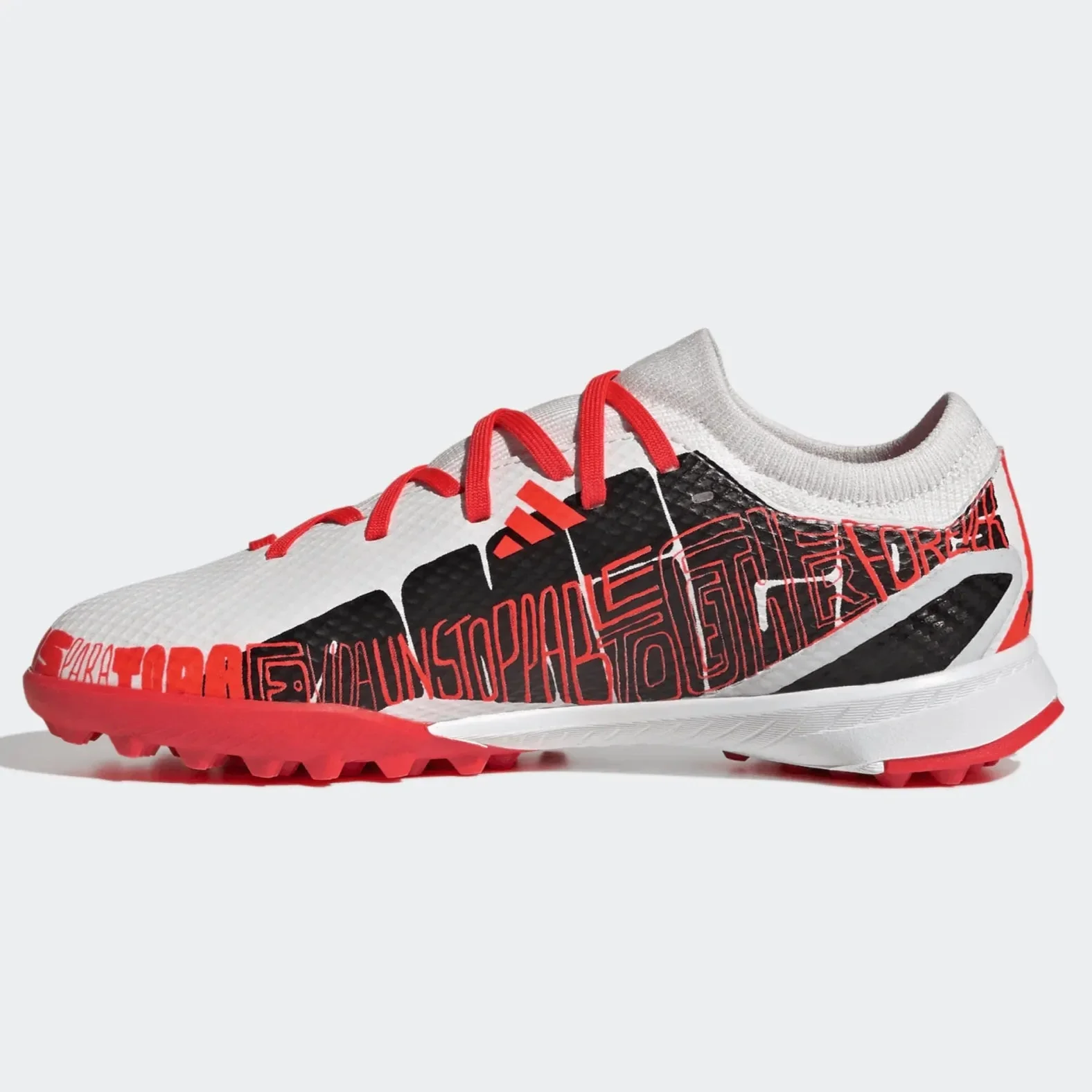 adidas Junior X SpeedPortal Messi .3 Turf - White-Black-Solar Red - Image 2