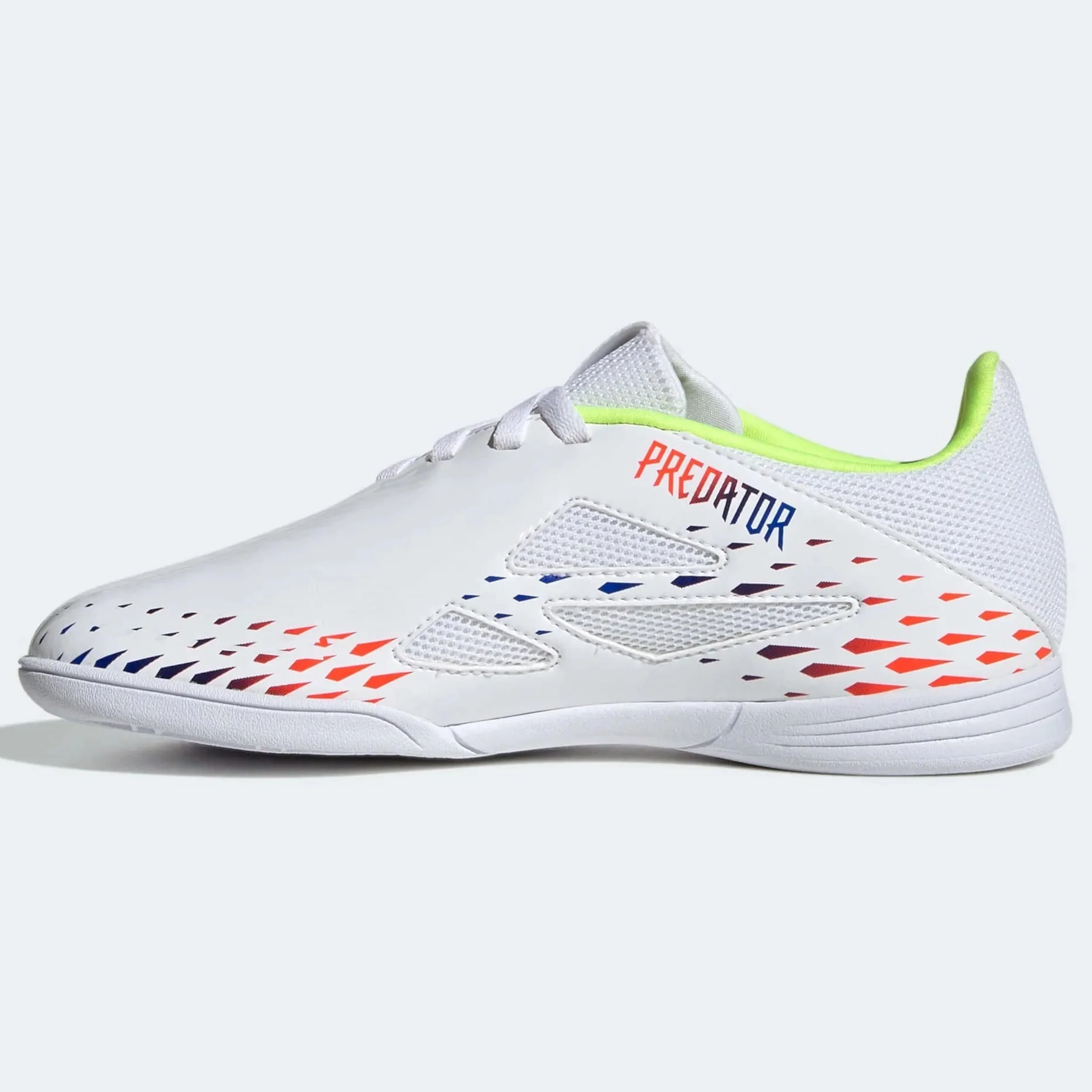 adidas Kids Predator Edge.4 IN Sala J - White-Yellow-Blue - Image 2