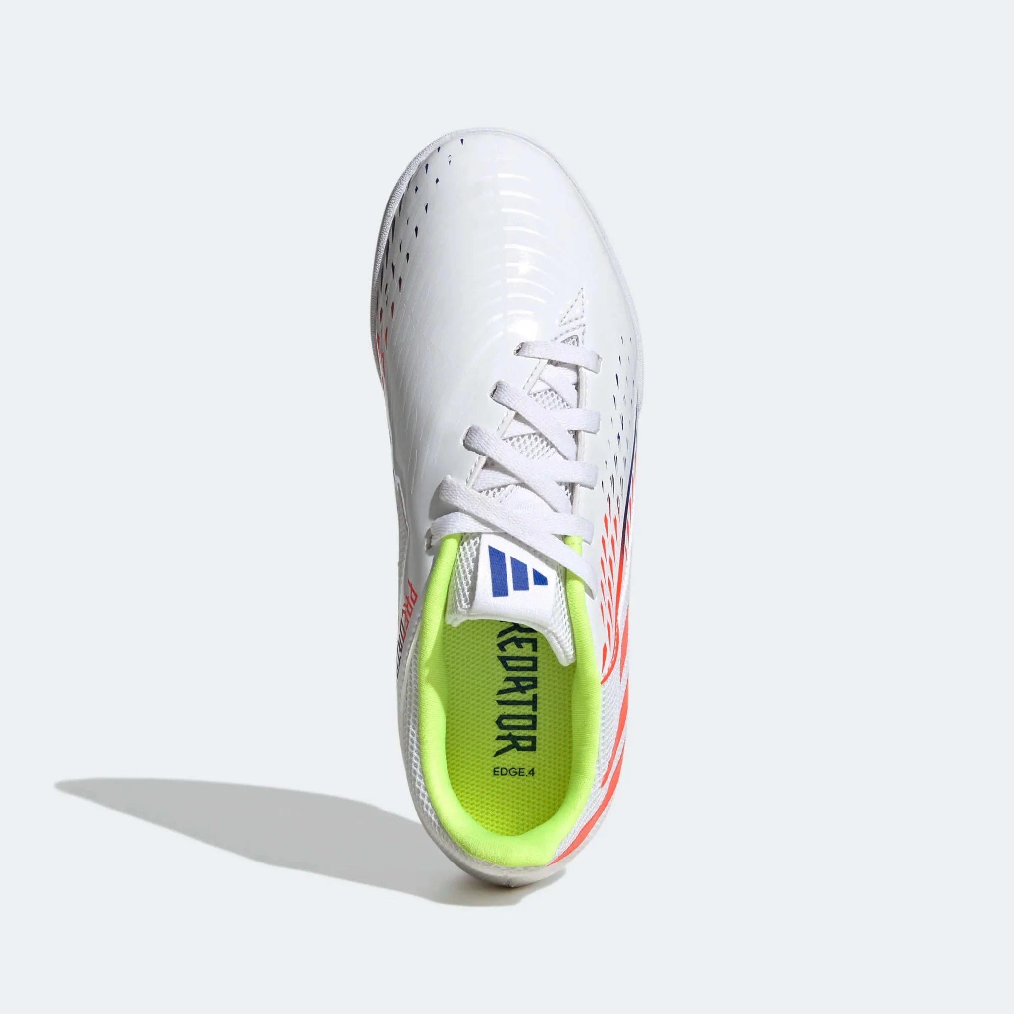 adidas Kids Predator Edge.4 IN Sala J - White-Yellow-Blue - Image 5