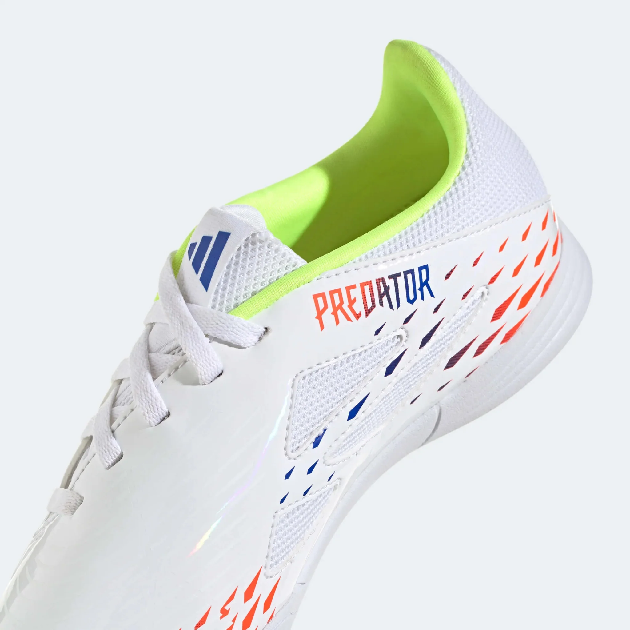 adidas Kids Predator Edge.4 IN Sala J - White-Yellow-Blue - Image 8