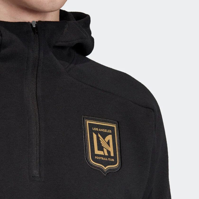 Adidas LAFC 3-Stripes Travel Jacket 2020 - Black-Gold - Image 3