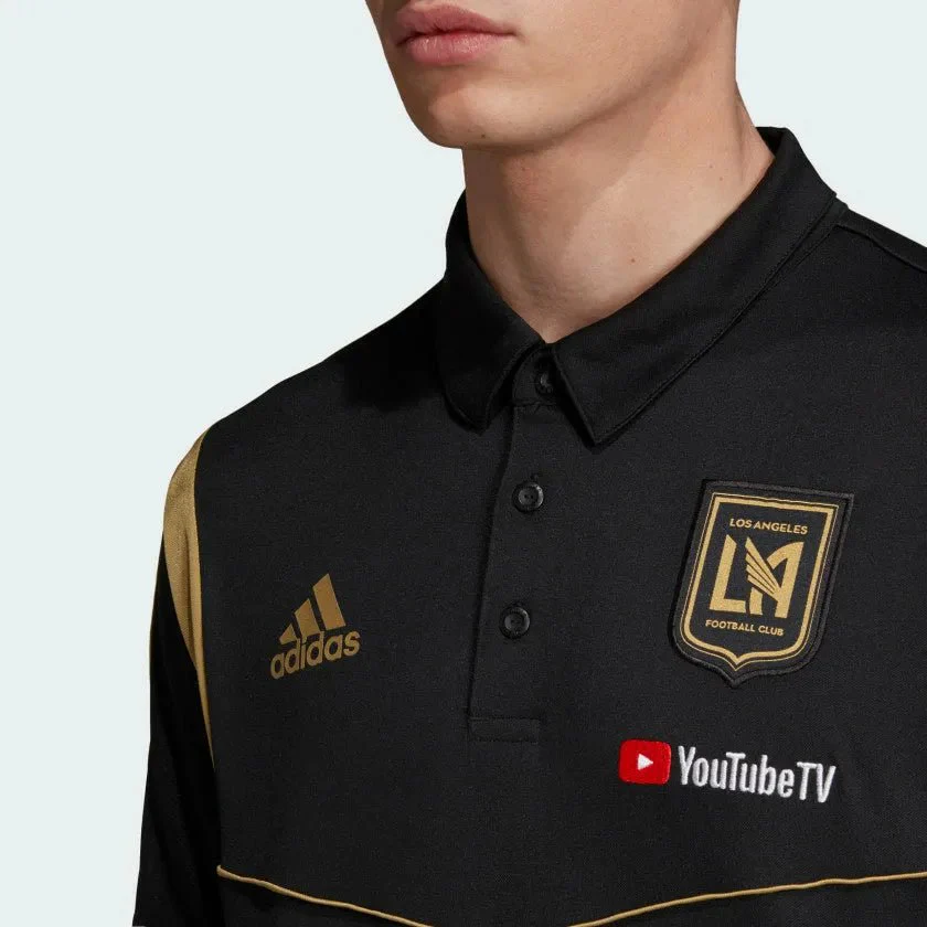 adidas LAFC Travel Polo Shirt 2019 - Black-Gold - Image 3