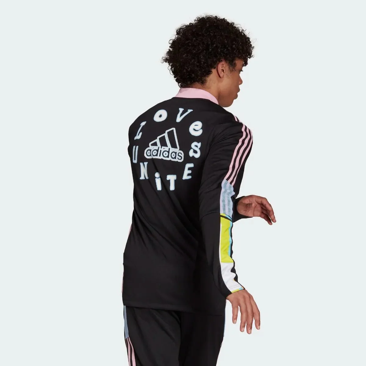Adidas Love Unites Tiro Track Jacket - Black-Pink-Light Blue - Image 3