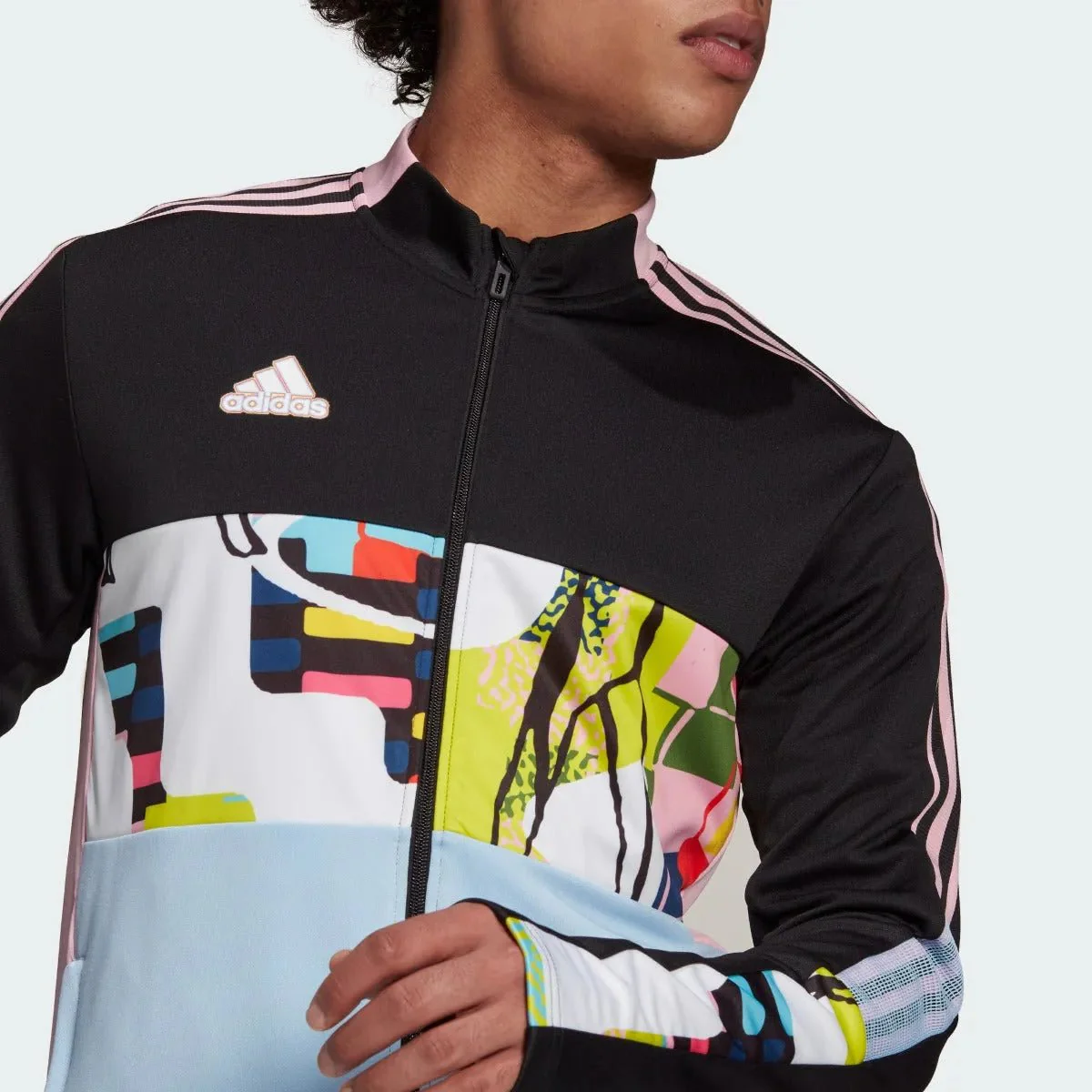 Adidas Love Unites Tiro Track Jacket - Black-Pink-Light Blue - Image 4