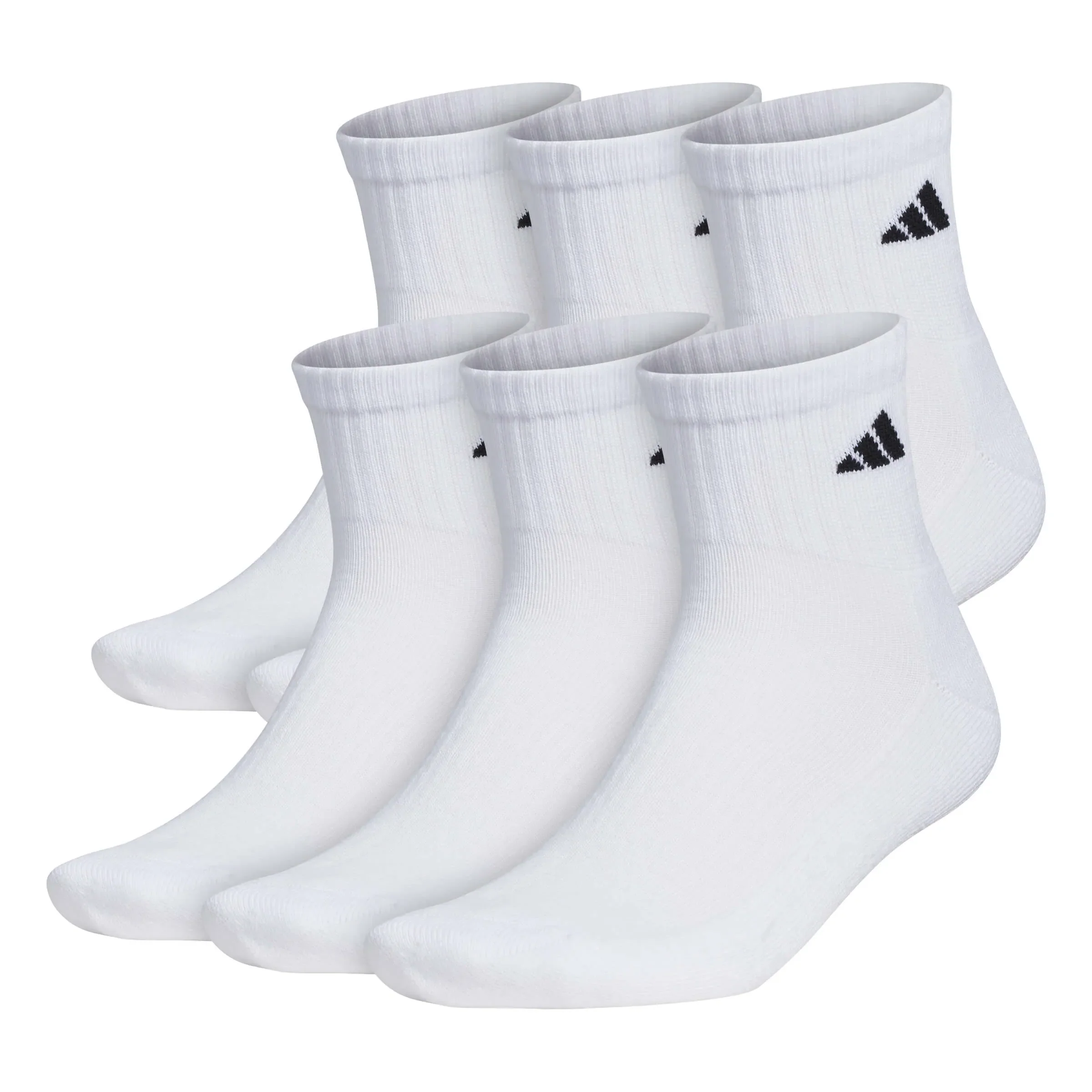 adidas Men's Athletic Cushioned 6-Pack Quarter Socks