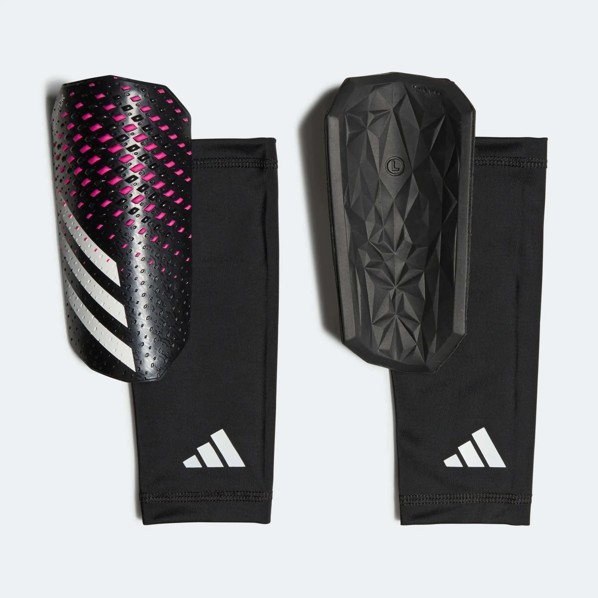 adidas Predator Competition Shin Guards - Black - White - Team Shock Pink