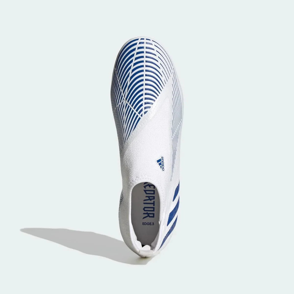 adidas Predator Edge .3 Laceless FG - White-Hi Res Blue - Image 5