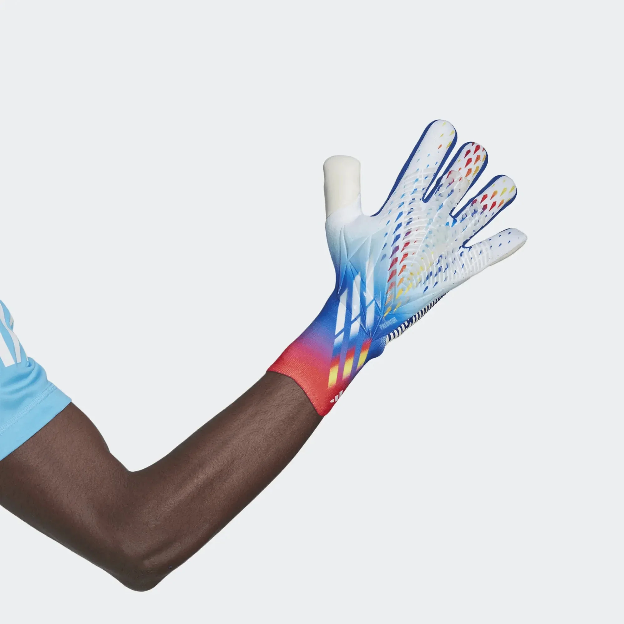 adidas Predator Edge GL Pro Goalkeeper Gloves - White-Bright Cyan - Image 2