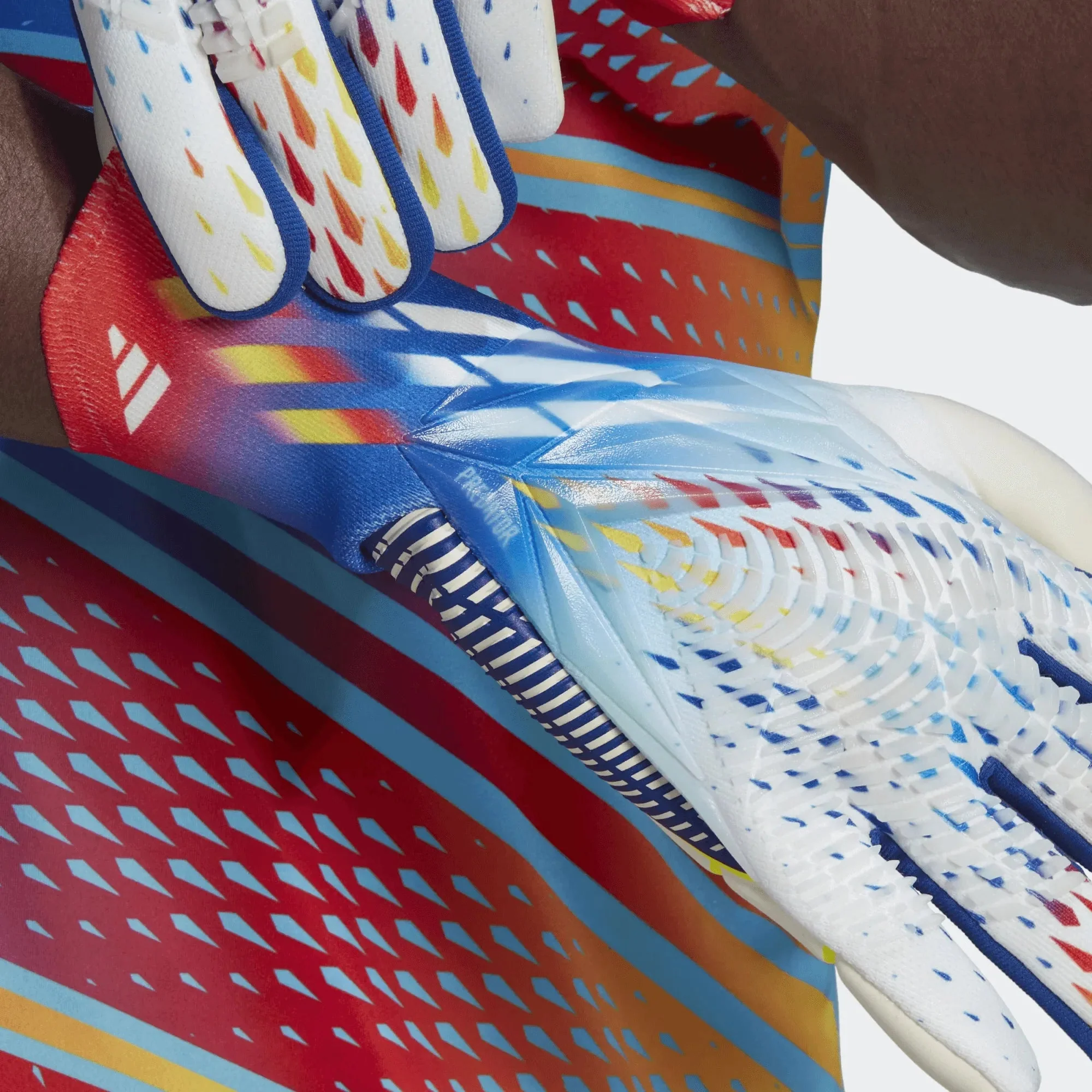 adidas Predator Edge GL Pro Goalkeeper Gloves - White-Bright Cyan - Image 6