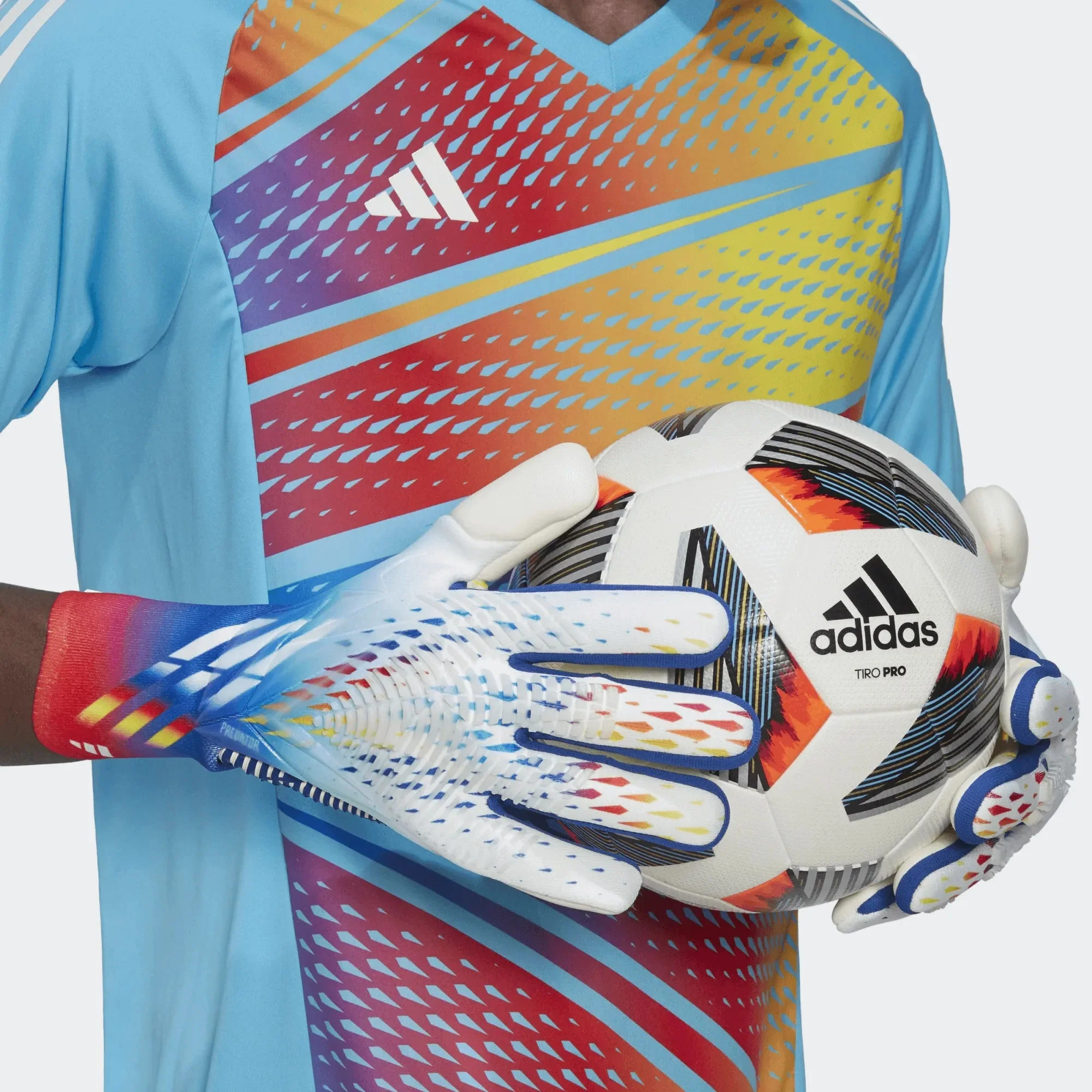 adidas Predator Edge GL Pro Goalkeeper Gloves - White-Bright Cyan - Image 7