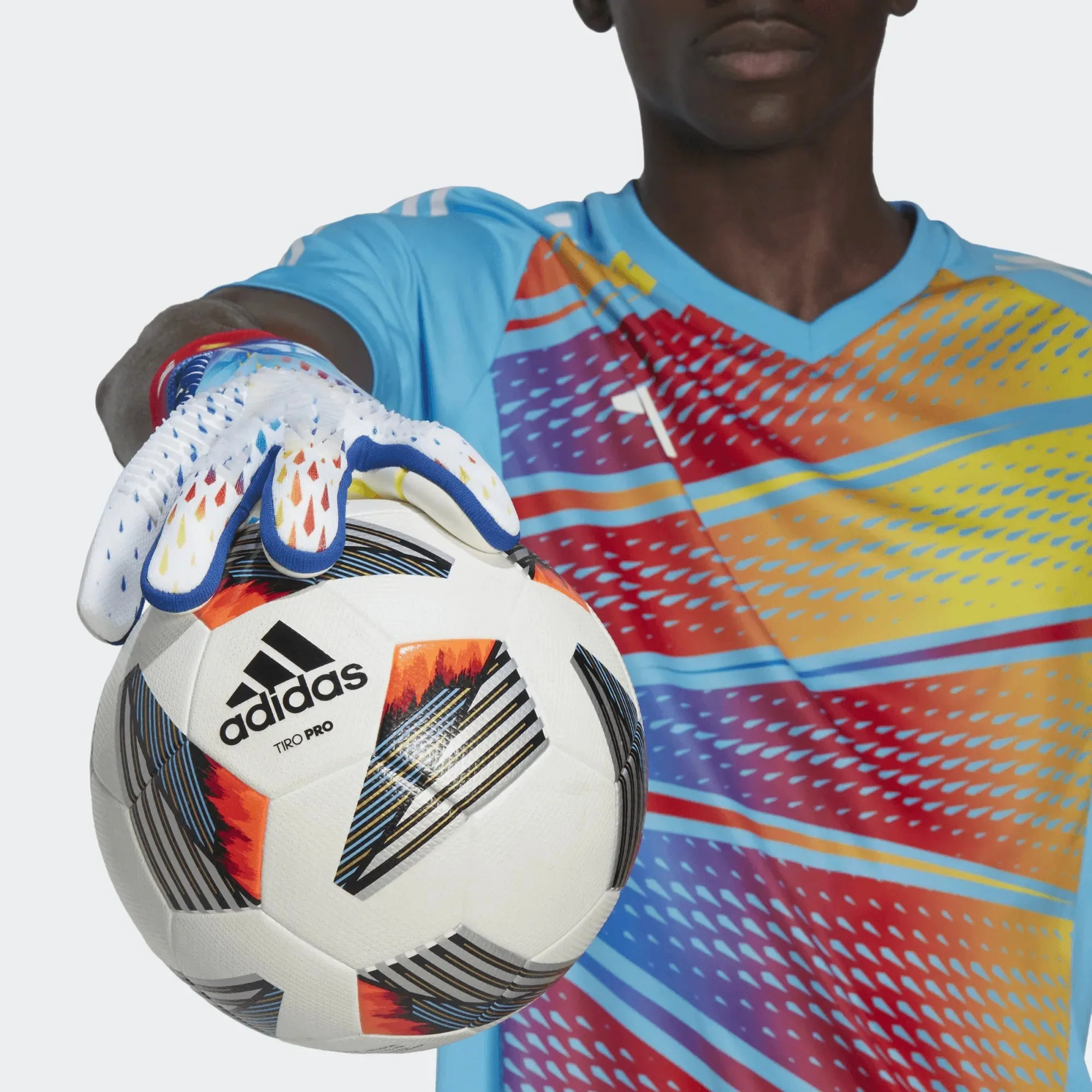 adidas Predator Edge GL Pro Goalkeeper Gloves - White-Bright Cyan - Image 8