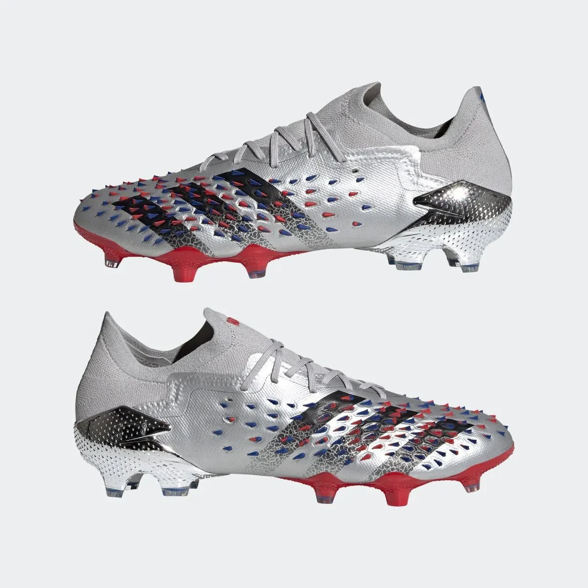 Adidas Predator Freak .1 Low FG - Silver Metallic-Red-Royal - Image 7