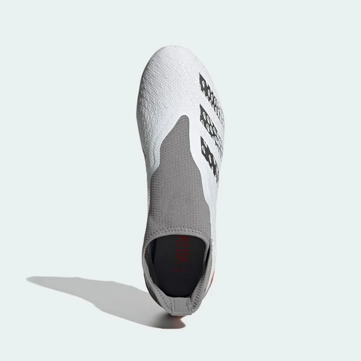 Adidas Predator Freak .3 Laceless FG - White-Grey-Solar Red - Image 5
