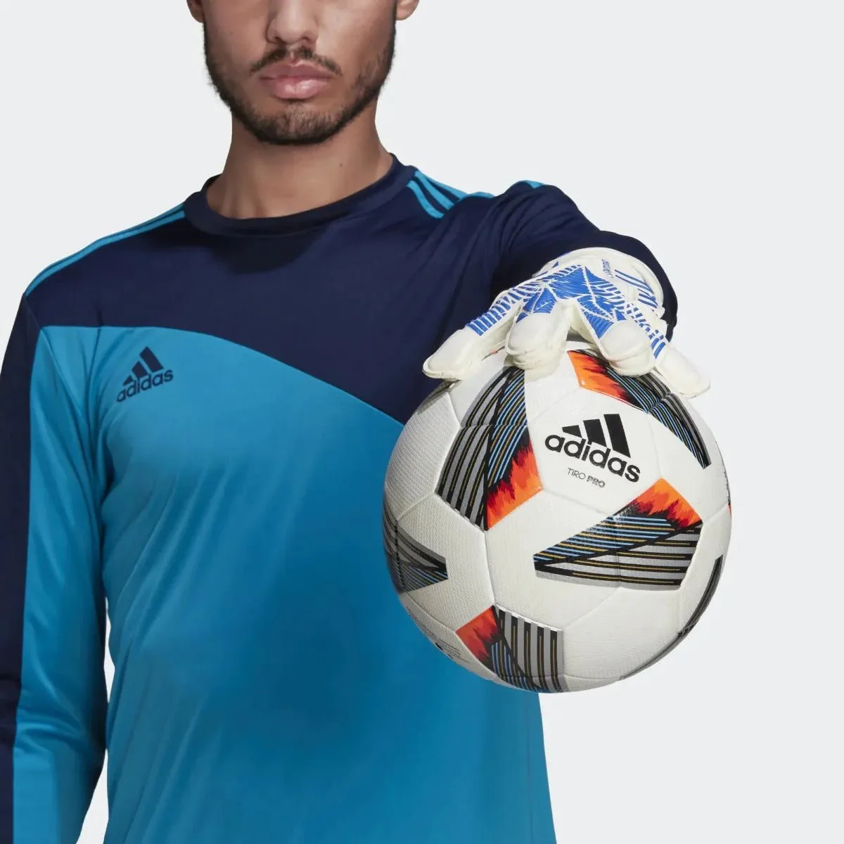 adidas Predator GL Goalkeeper Training Gloves - White-Hi Res Blue - Image 5