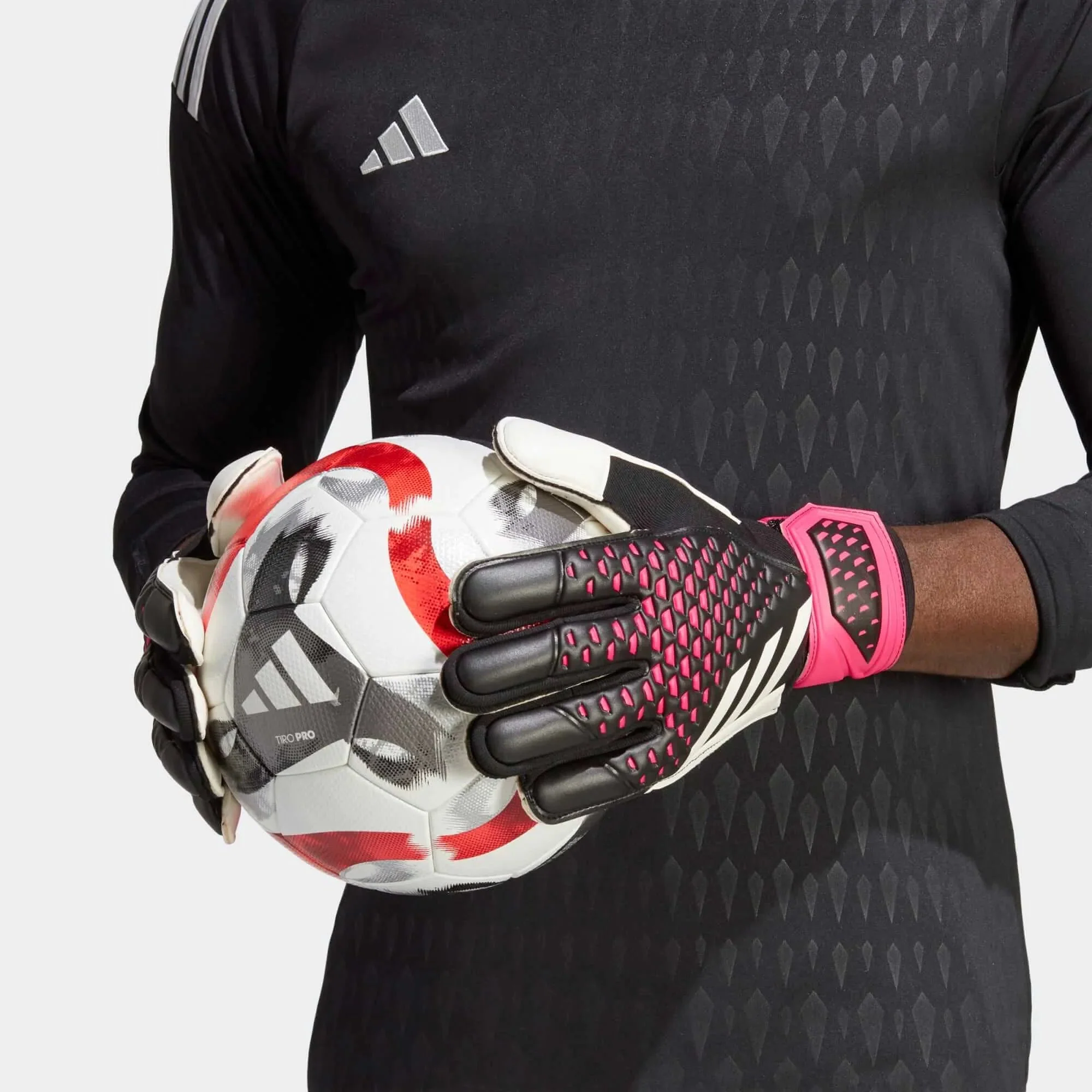 adidas Predator GL Match Goalkeeper Gloves - Black-White-Pink - Image 6